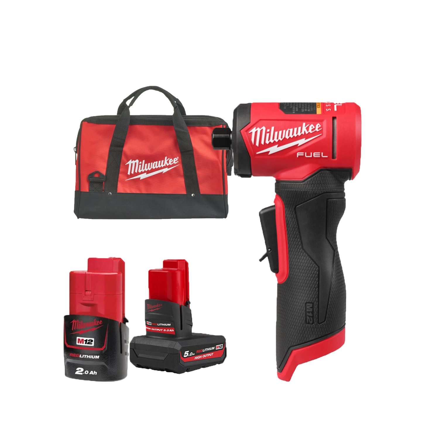 Milwaukee M12 FDGA2-522B Kit meuleuse d'angle sans fil 12 V Li-ion (1 batterie 5,0 Ah + 1 batterie 2,0 Ah) dans un sac-image