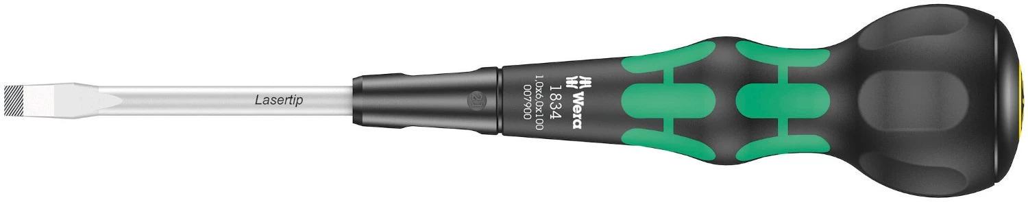 Wera 05007900001 1834 Kraftform Ball-Grip Tournevis à fente lame d'atelier - 1,0 x 6,0 x 150 mm-image
