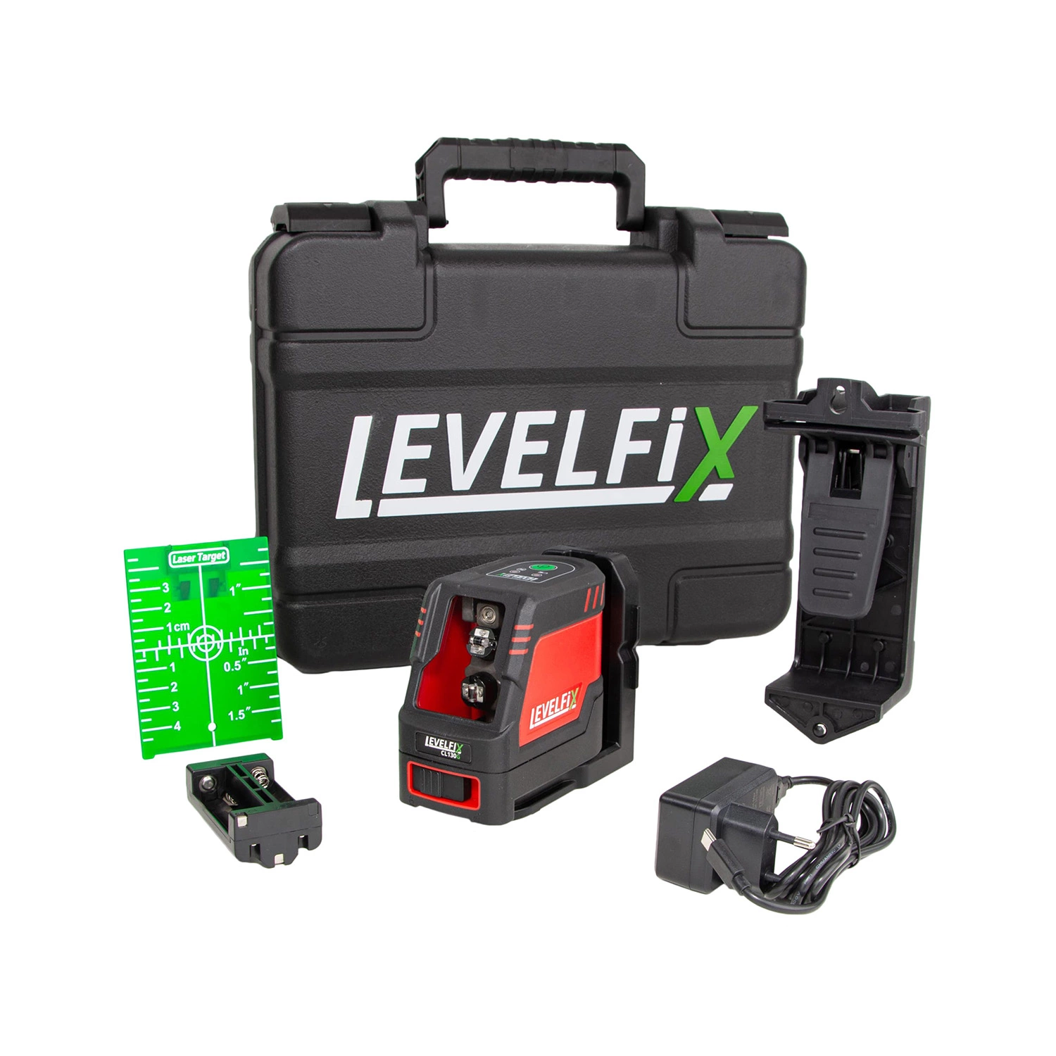 Levelfix CL130G Laser à lignes croisées dans un coffret - 2 lignes - vert - 30 m - IP54-image