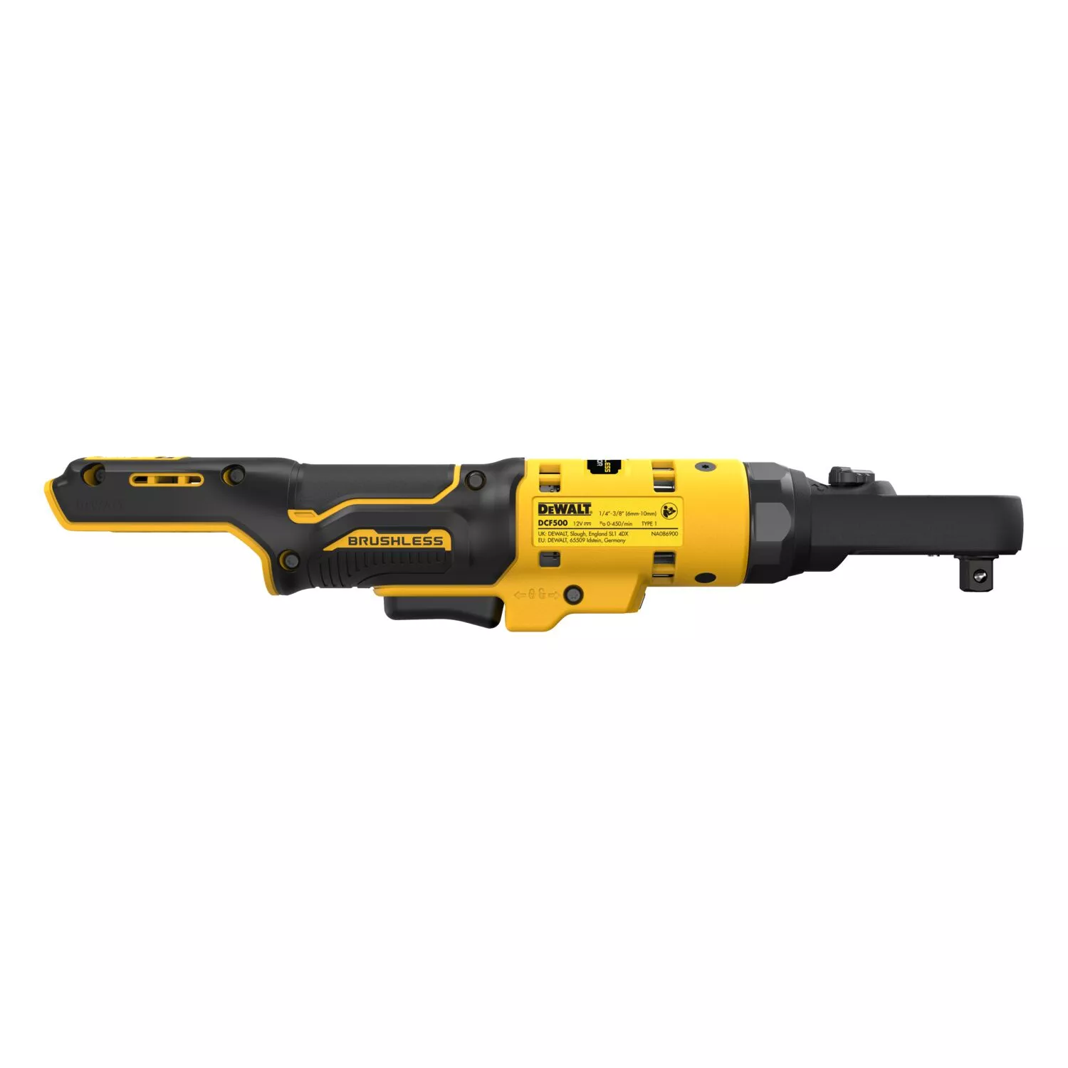 DeWALT DCF500N-XJ Corps de clé à cliquet coudée sans fil 12 V Li-ion - 1/4'“ & 3/8”'-image