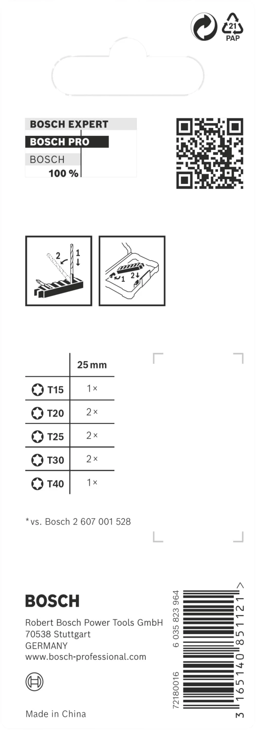 Bosch 2608522322 8-delige impact bits - T15 / T20 / T25 / T30 / T40-image