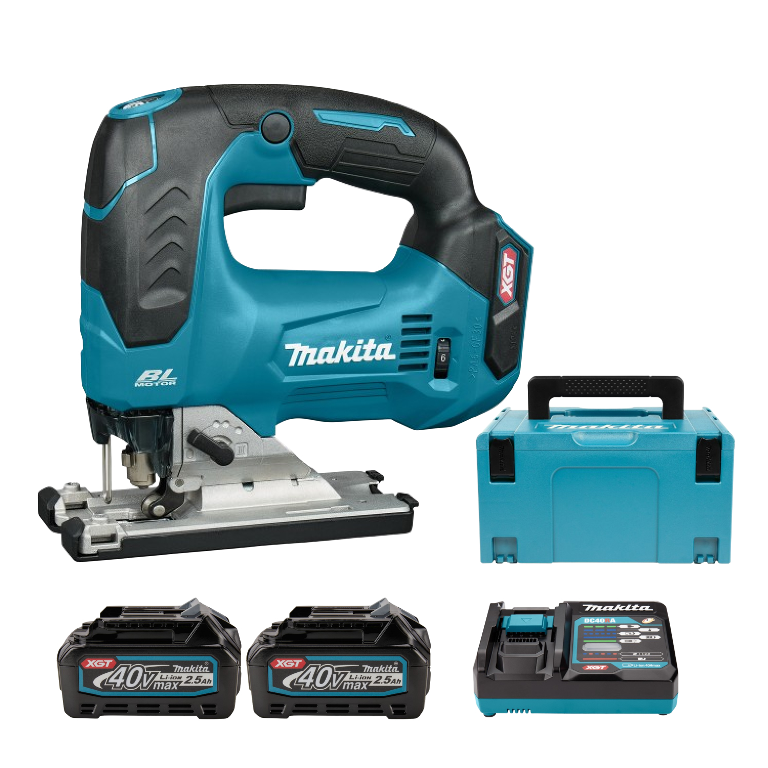 Makita JV002GD201 XGT 40V Max Li-Ion Accu Decoupeerzaag Set (2x 2.5Ah) in Mbox - D-greep-image