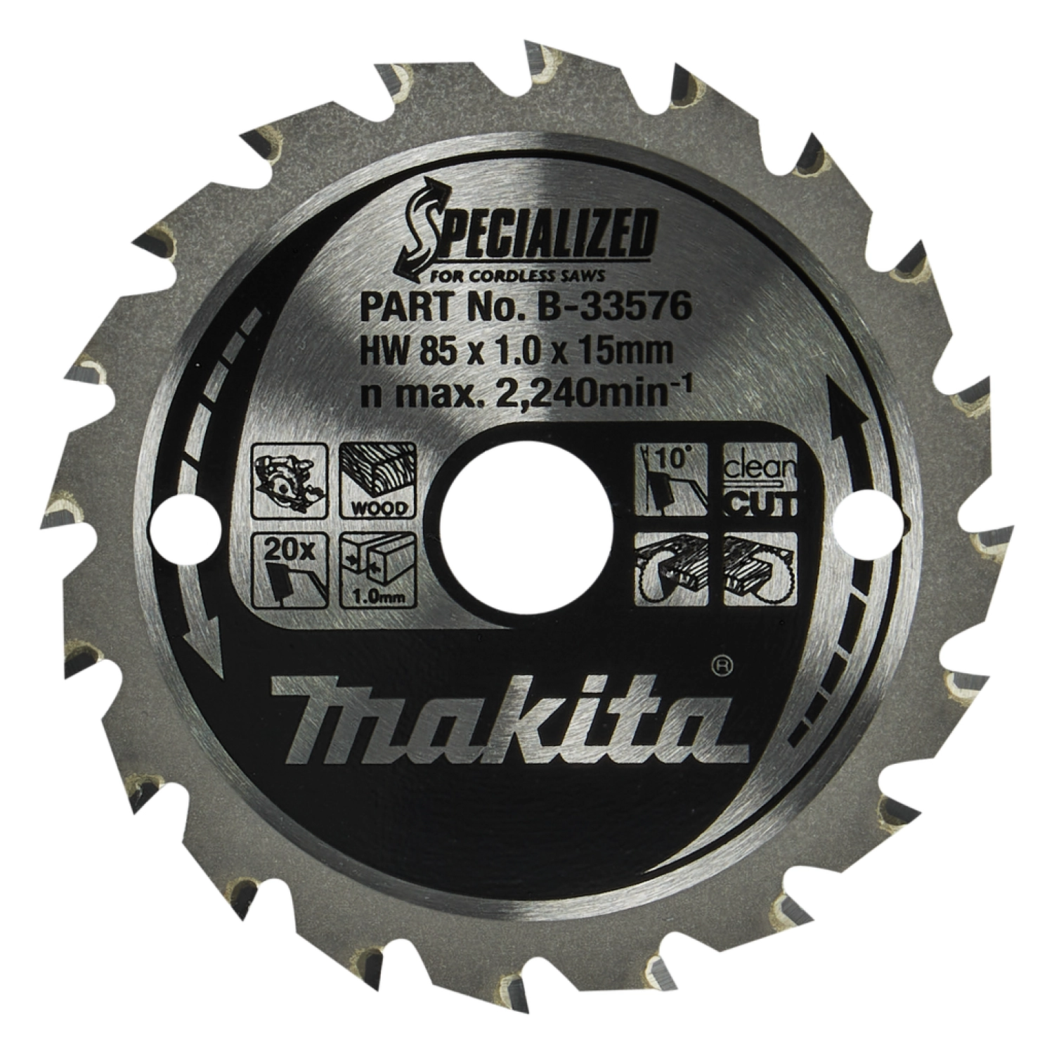 Makita B-33576 Lame de scie circulaire - 85x15x1.0mm - 20T - Bois-image