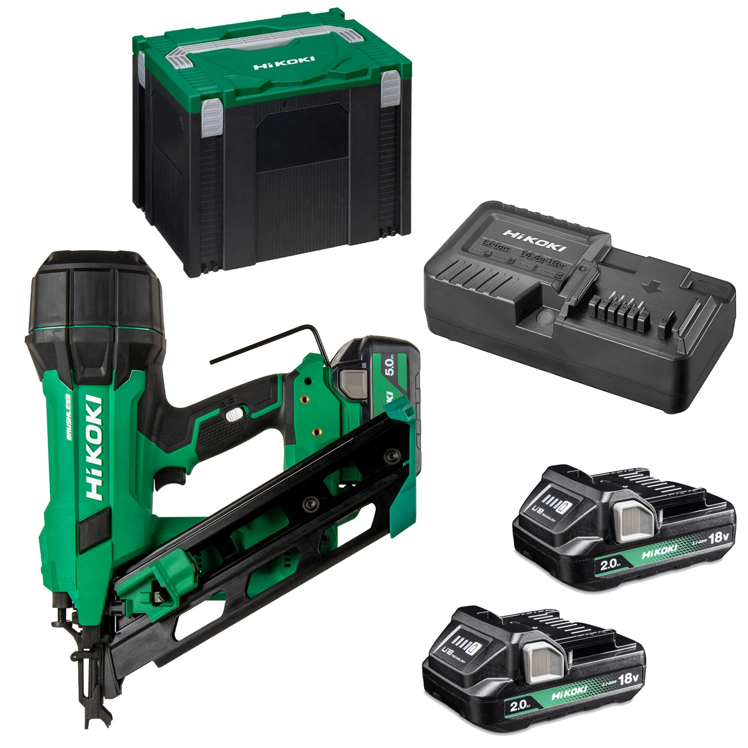 HIKOKI NR1890DCAWQZ Ensemble Cloueuse sans fil Li-ion 18V (2x batterie 5.0Ah) en HSC IV - 50-90mm-image