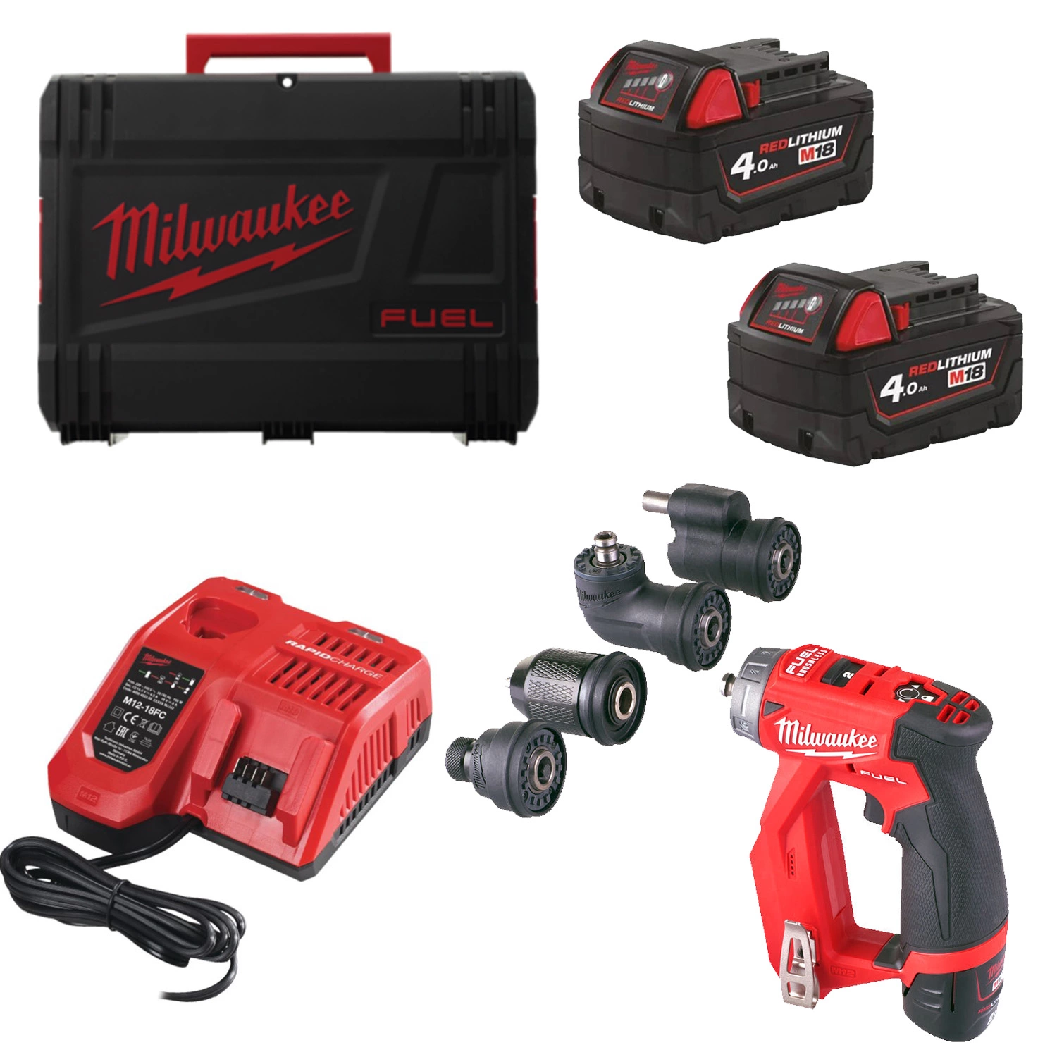 Milwaukee M12 FDDXKIT-202X 12V Li-Ion accu boor-/schroefmachine set (2x 2.0Ah accu) in HD-Box - 34Nm-image