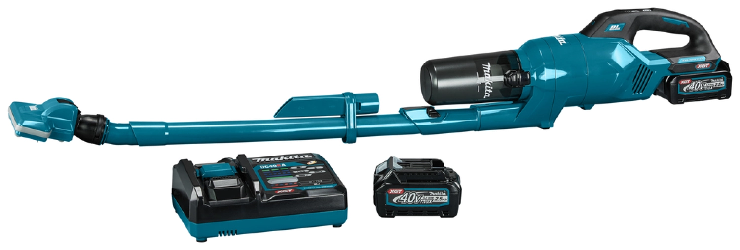 Makita CL003GD201 - Aspirateur sans-fil - 40 V Max Li-ion - Kit (2 X 2,5 Ah) - 200 mbar - Bleu-image