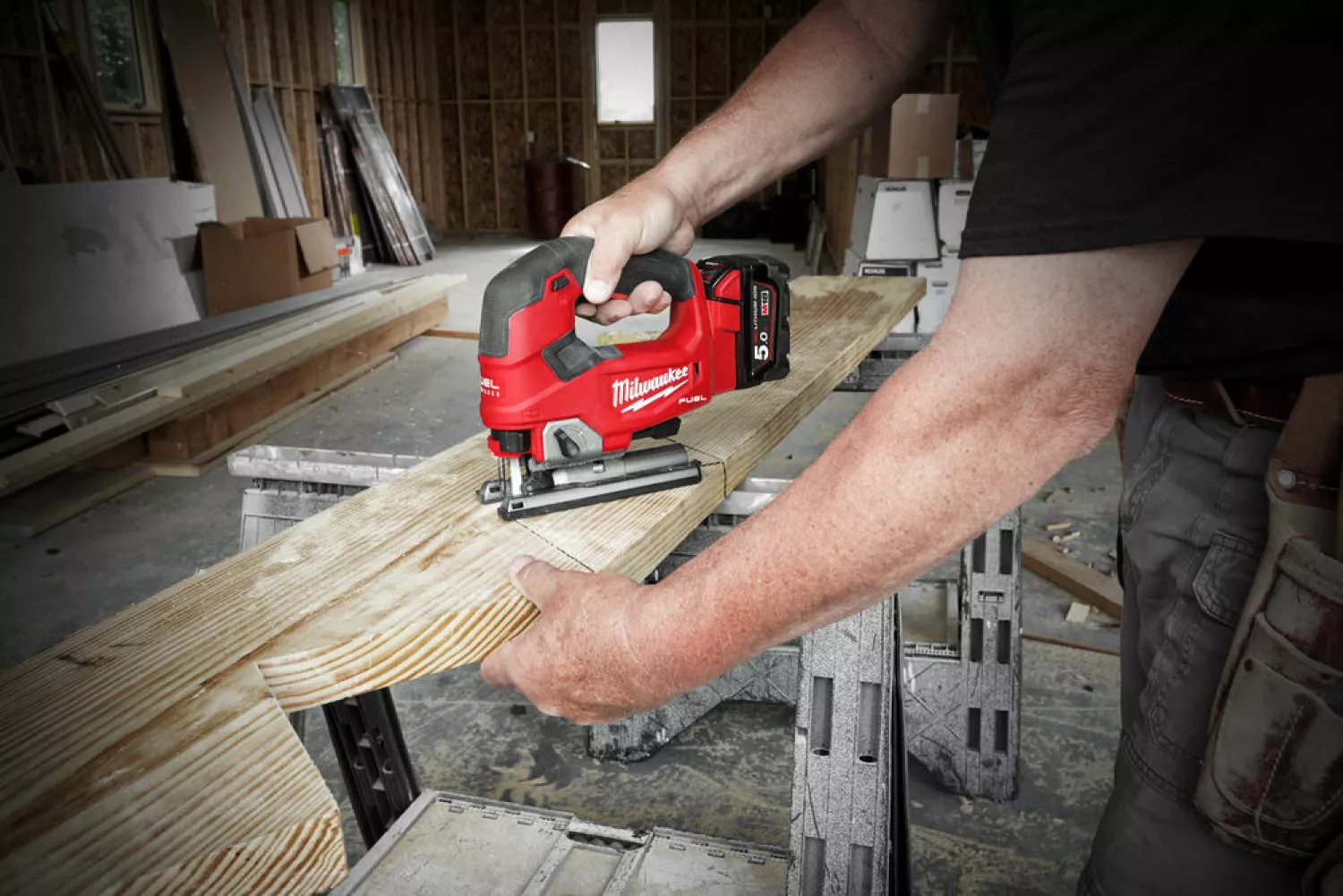 Milwaukee M18 FJS-502X 18V Li-Ion accu Decoupeerzaagmachine set (2x 5.0Ah accu) in HD-Box - koolborstelloos-image