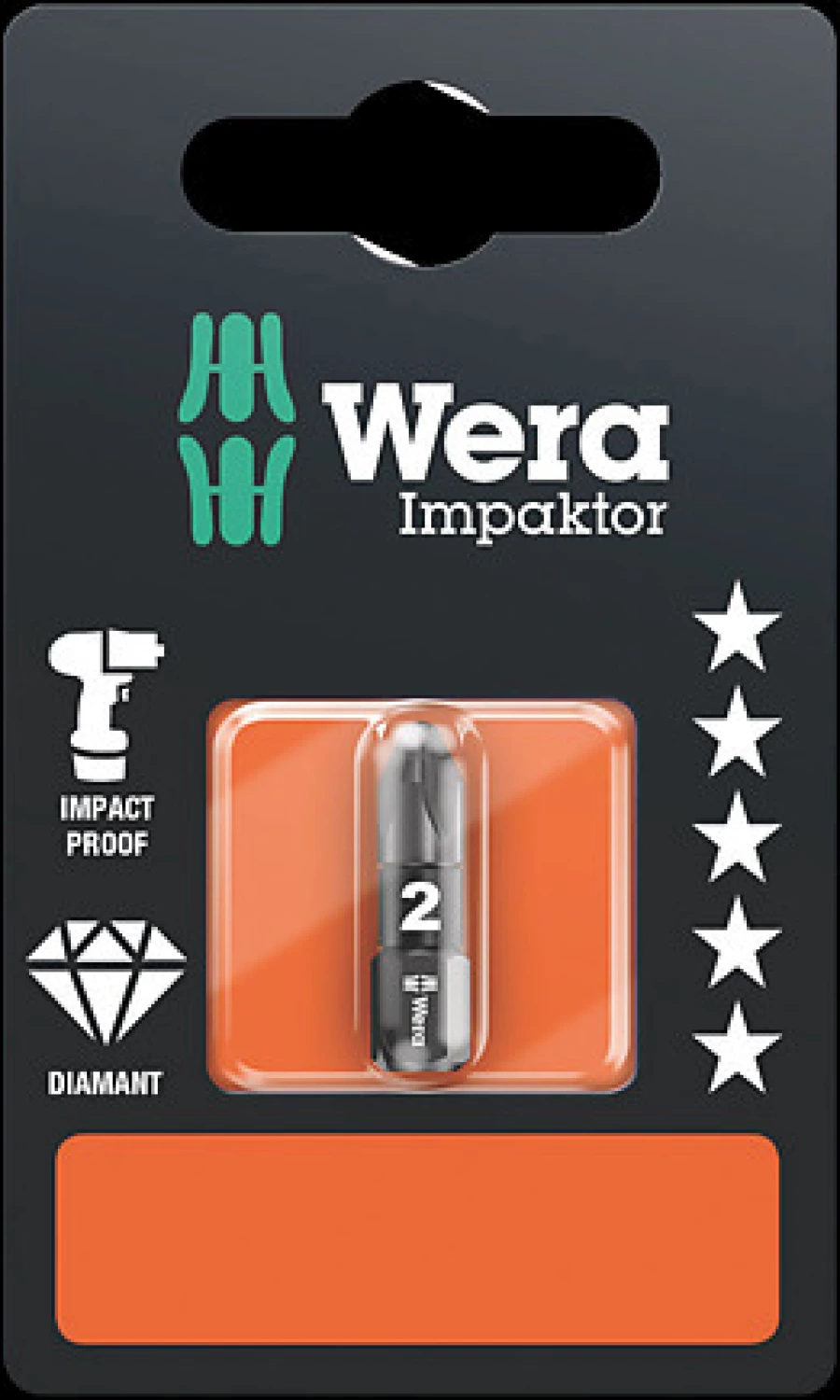 Wera 5073921001 Embout Impaktor Pozidrive 1/4 » - PZ2 x 25 mm-image