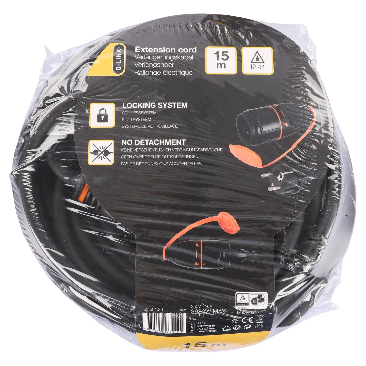 Q-link 53.501.20 Verlengsnoer RA3X1.5 H07RNF - IP44 - 15m-image