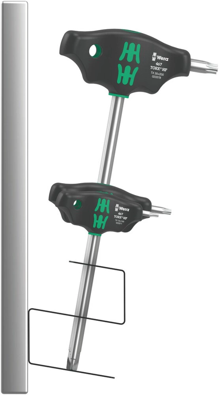 Wera 05023456001 Jeu de 7 tournevis Torx à poignée en T 467/7 HF dans un support métallique - avec fonction de maintien-image