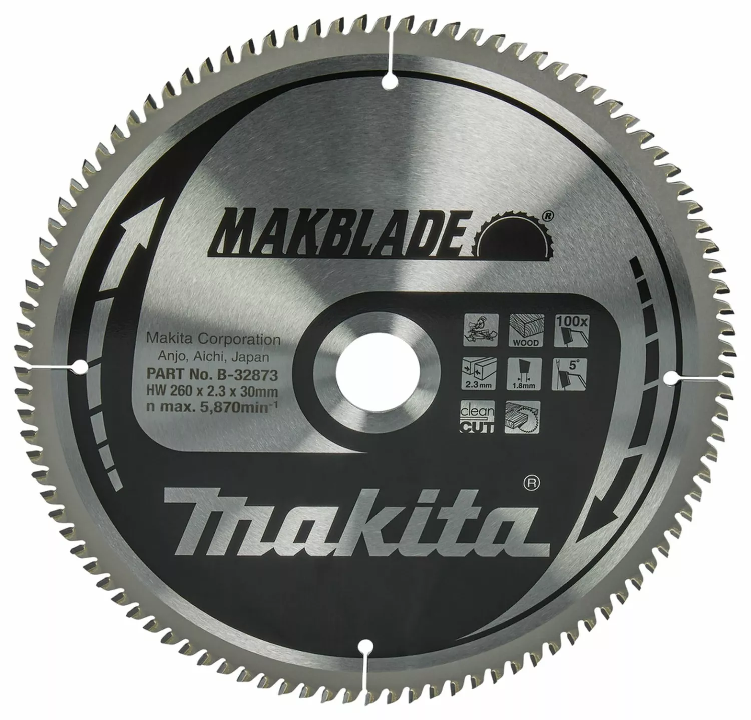 Makita B-32873 Makblade Afkortzaagblad - 260x30x2,3 - 100T - Hout-image