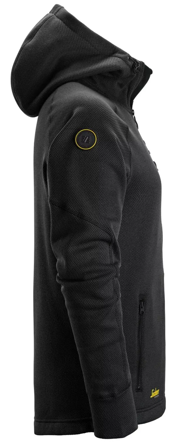 Snickers 8041 FlexiWork Fleece Trui met capuchon - Zwart - Maat S