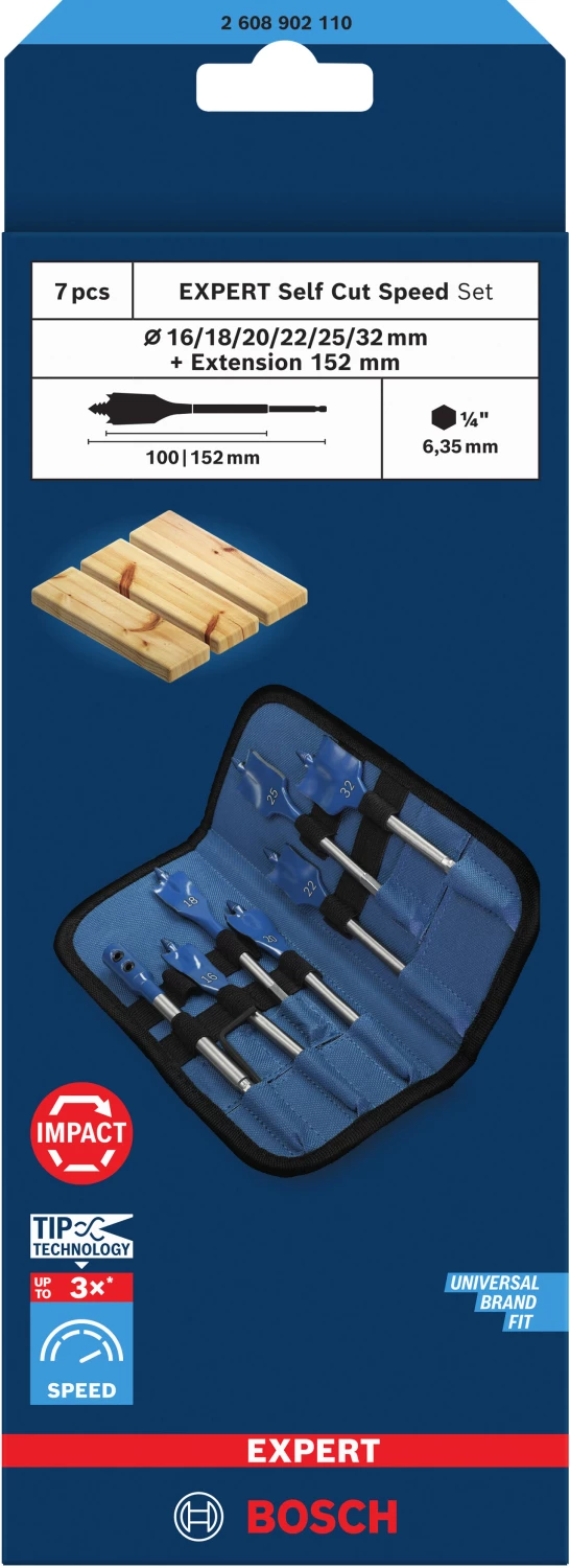 Bosch EXPERT 2608902110 7-delige Speedborenset Self Cut Speed - 16-32mm-image