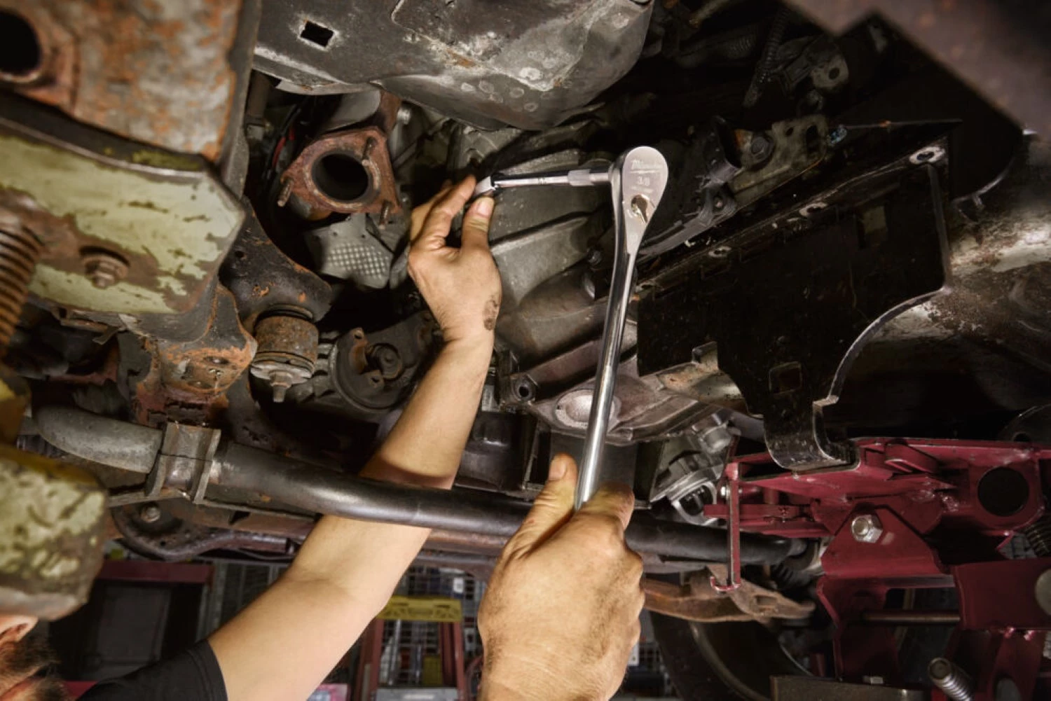 Milwaukee 4932480641 Douille à embout - Jeu de rallonges 3/8 » 4 pièces avec tête sphérique (76mm, 152mm, 254mm, 305mm)-image