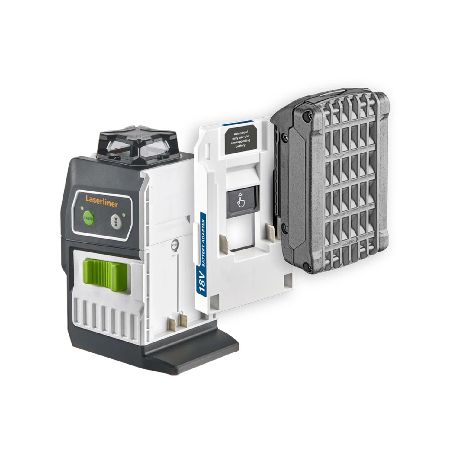 Laserliner SuperLine-Laser G360 Multi-18V Kruislijnlaser incl. statief in tas - 2 lijnen - groen - 30m-image