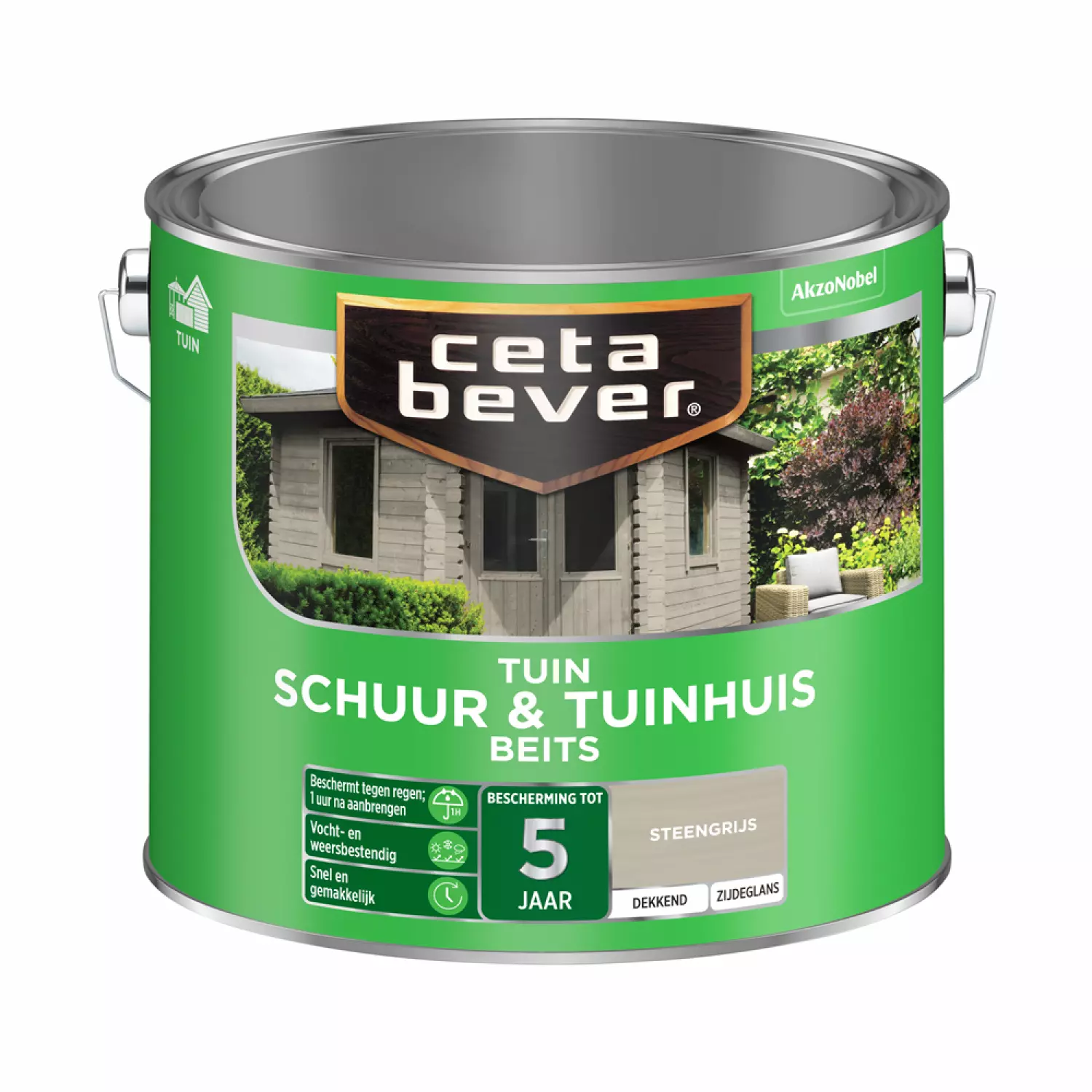 Cetabever Schuur & Tuinhuis Beits Dekkend - Steengrijs - 2,5L-image