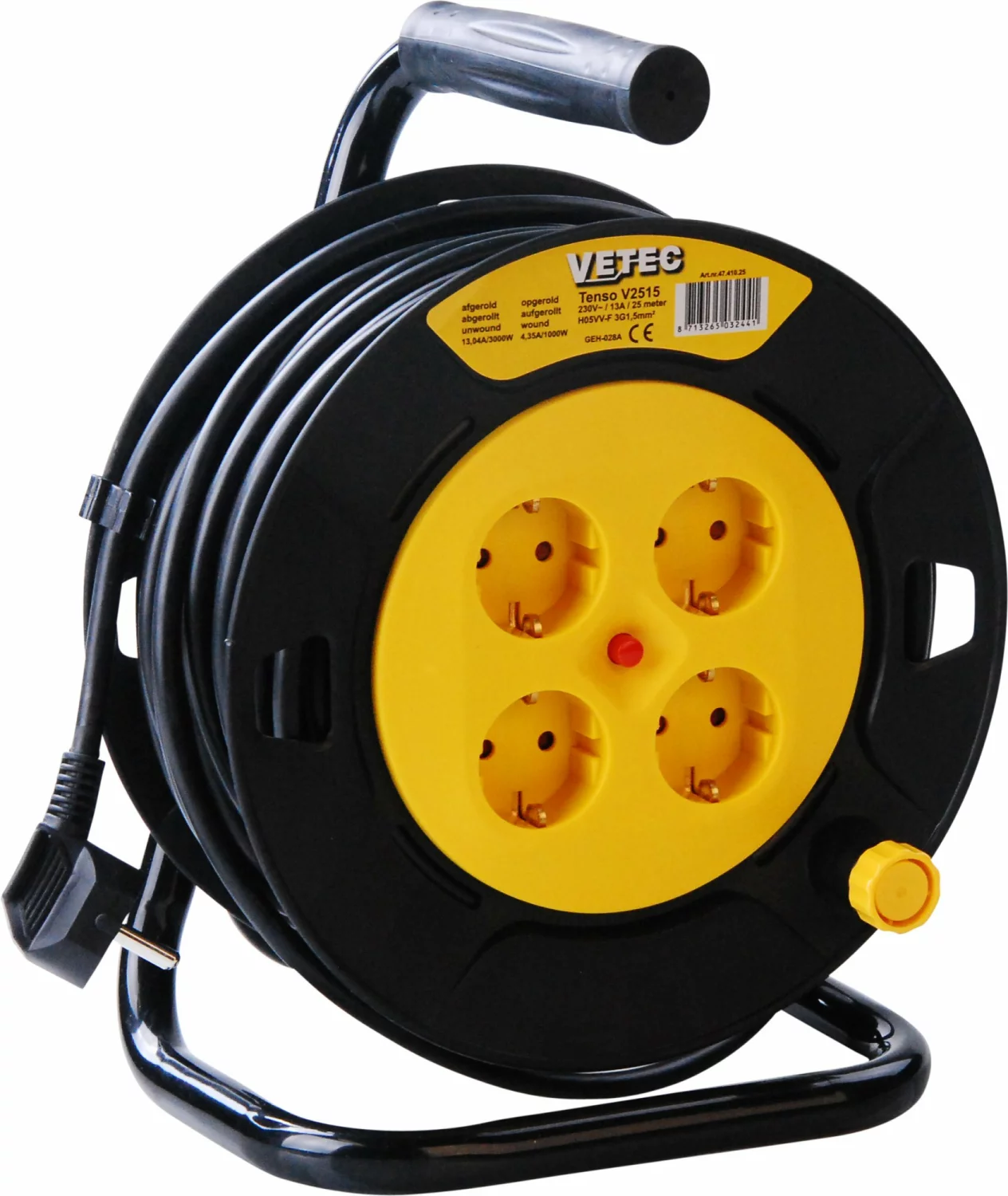 Vetec 47.410.25 Kabelhaspel - 25m - H05VV-F - 3 G 1.5mm²-image