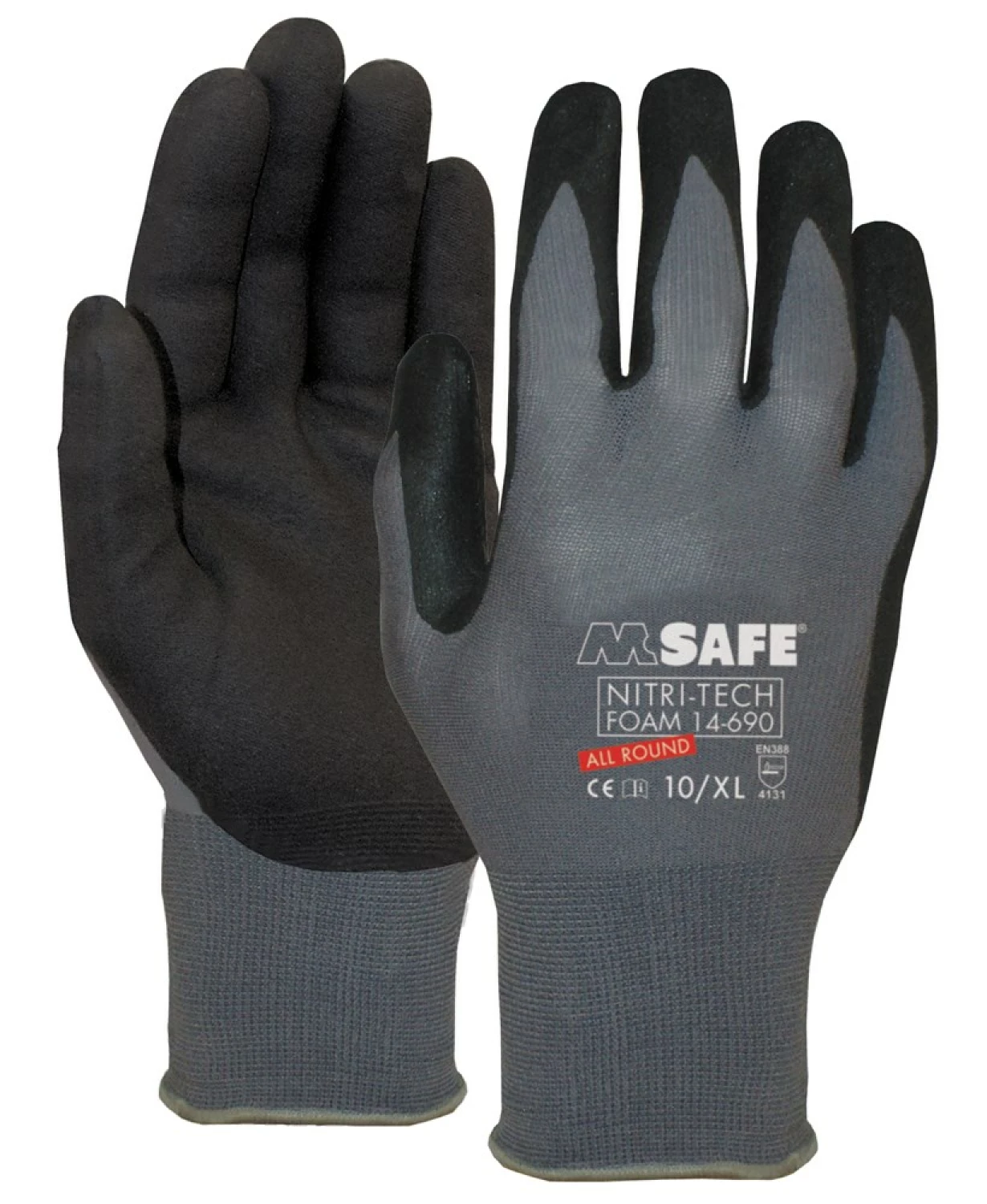 Oxxa 14-690 Gants de travail Nitri-Tech - Noir/Gris - 8/M-image