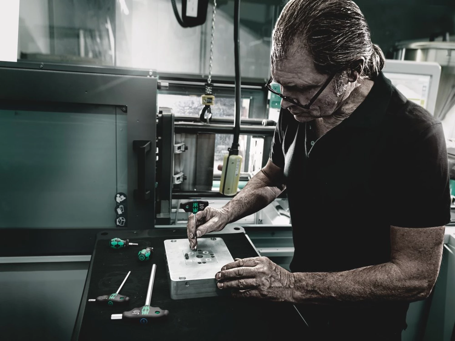 Wera 05023454001 Jeu de 10 tournevis 454/10 HF Set Imperial 2 Hex-Plus à poignée en T dans un support métallique-image