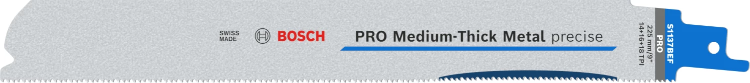 Bosch PRO S1137BEF Lame de scie sabre Medium-Thick Precise - 225 mm - métal (5 pièces)-image