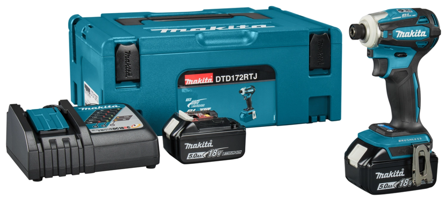 Makita DTD172RTJ LXT 18V Li-ion Accu Slagschroevendraaier set (2x 5,0 Ah accu) in Mbox-image