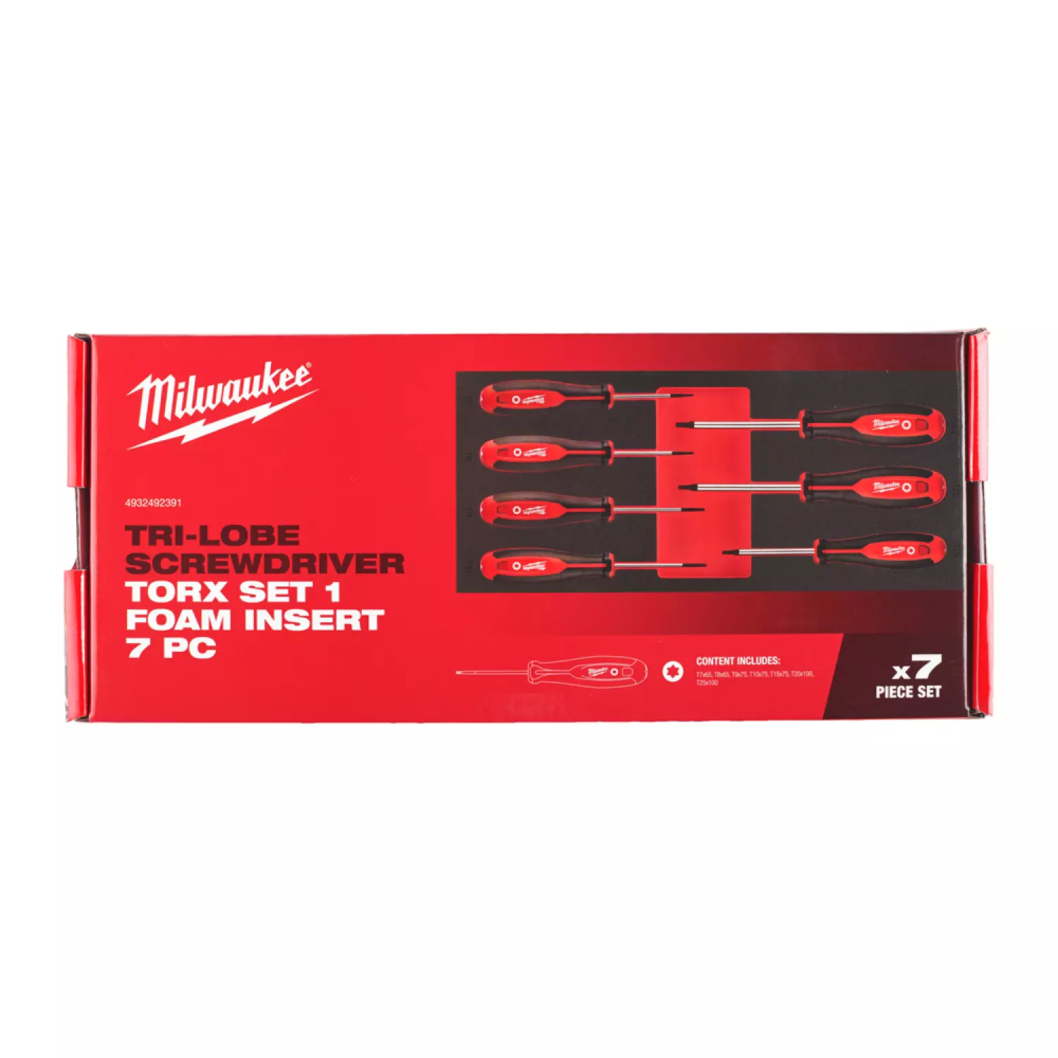 Milwaukee 4932492391 Jeu de 7 tournevis avec insert en mousse - TX 1-image