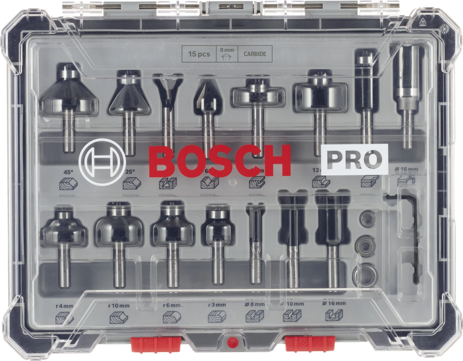 Bosch 2607017472 Pack de 15 fraiseuses en cassette - 8 mm-image