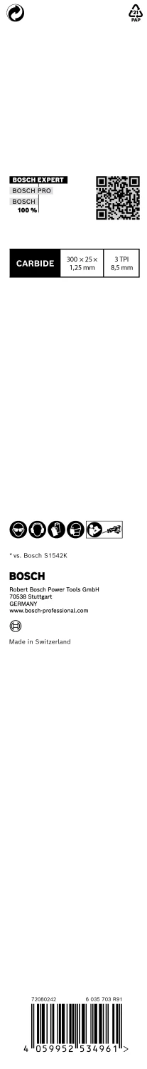 Bosch 2608900406 EXPERT Reciprozaagblad S1242KHM Tough Wood-image