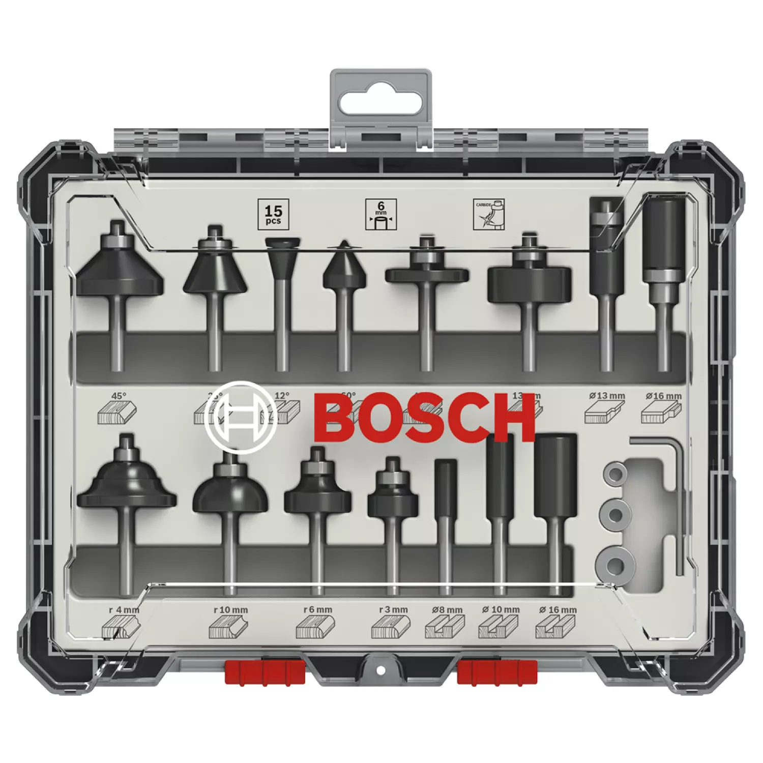 Bosch 2607017471 15-delige Frezenset in cassette - 6mm-image