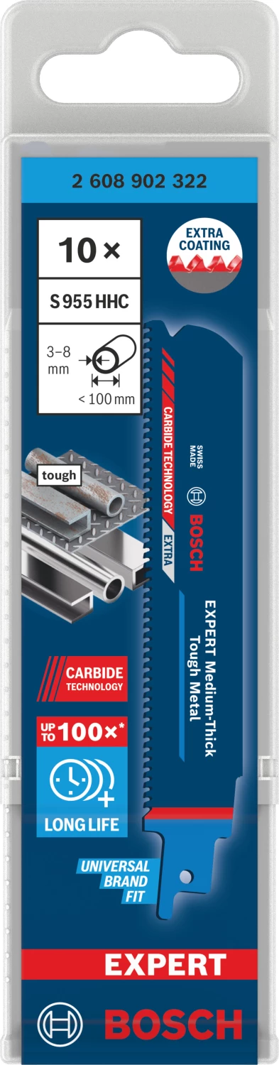 Bosch EXPERT S955HHC Lame de scie sabre Medium-Thick Tough - 150 mm - métal (10 pièces)