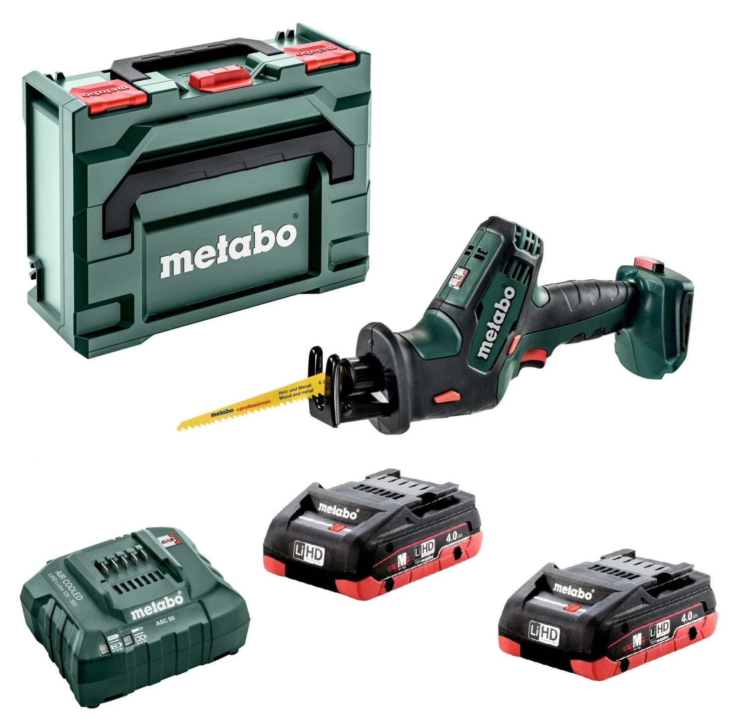 Metabo SSE 18 LTX Compact 18V accu Reciprozaag set in metaBox (2x 4,0Ah LiHD accu)-image