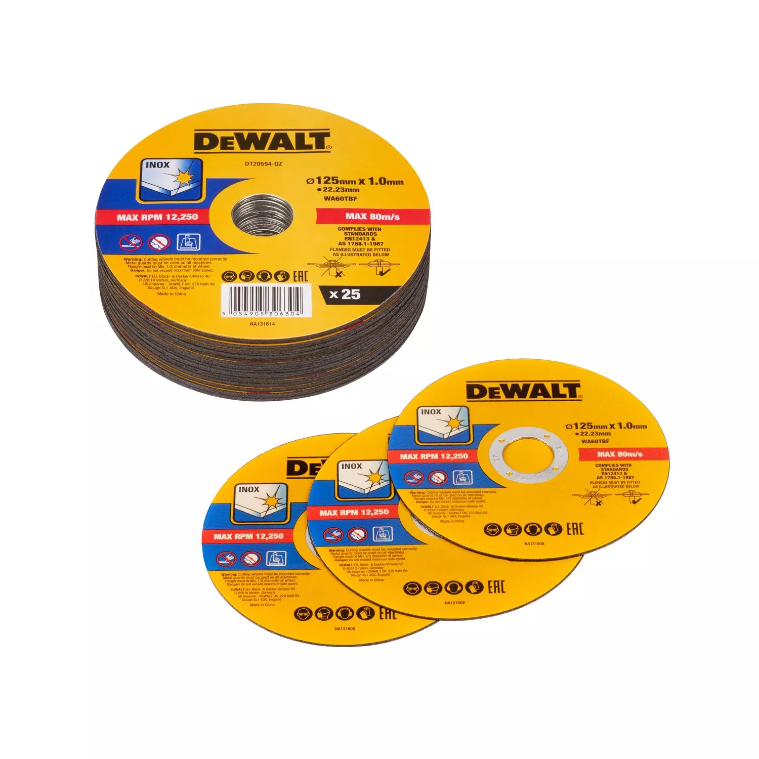 DeWALT DT20594-QZ Doorslijpschijf - 125mm - 25 stuks-image