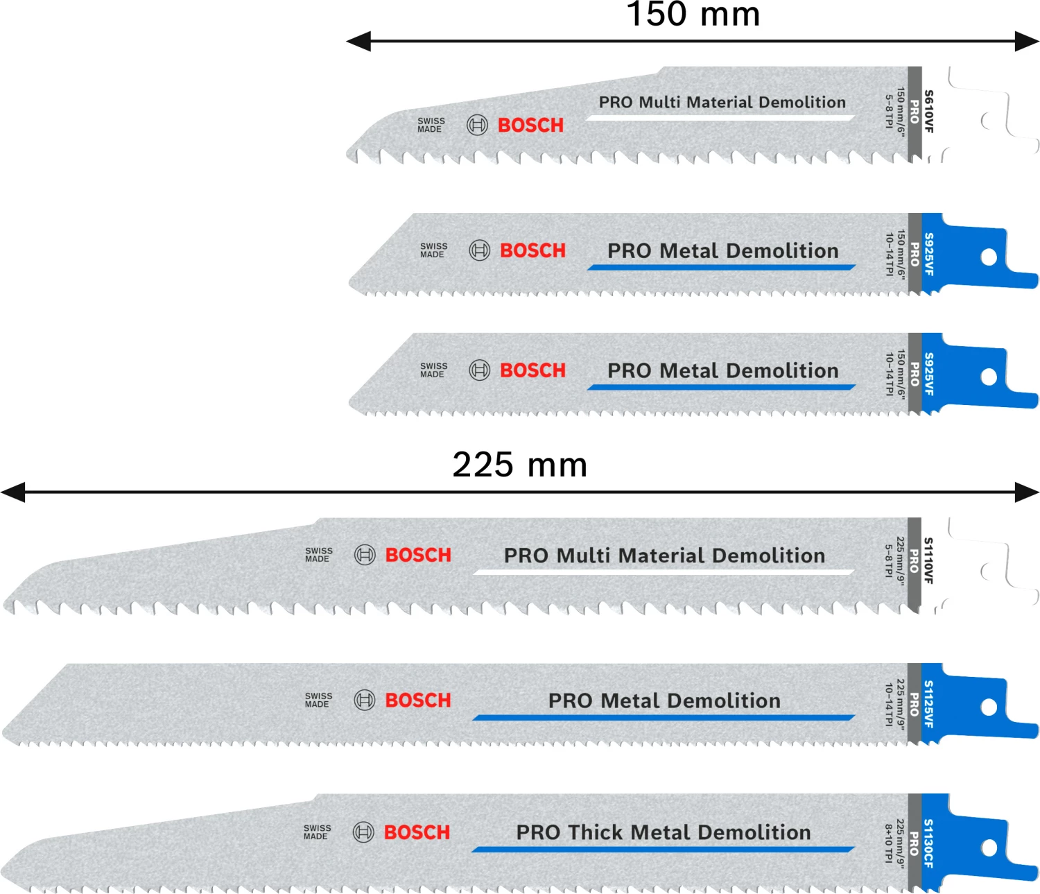Bosch 2607011820 PRO Jeu de 6 lames de scie de démolition sous blister avec boîte de rangement-image