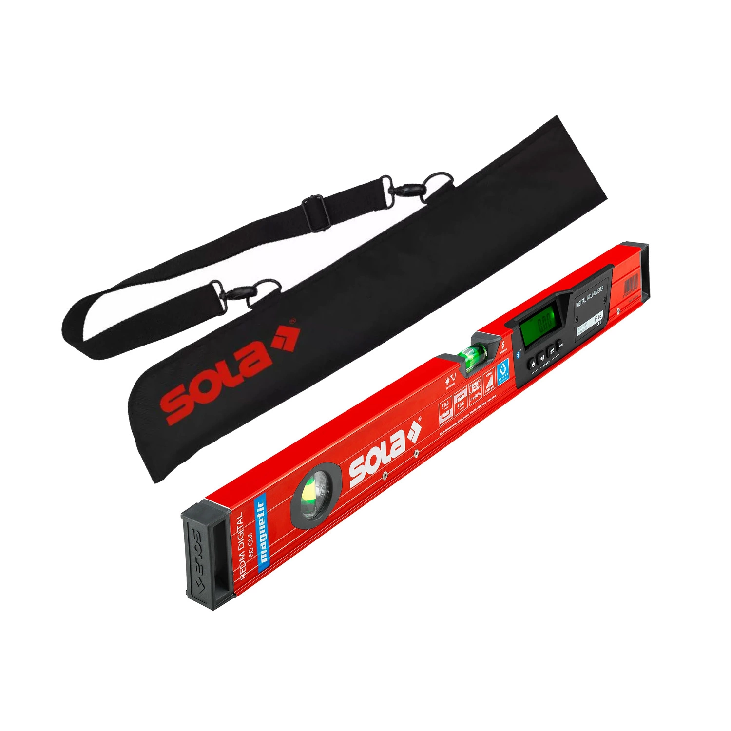 Sola REDM 60 DIGITAL Niveau à bulle numérique avec sacoche de protection - Bluetooth - 600 mm-image