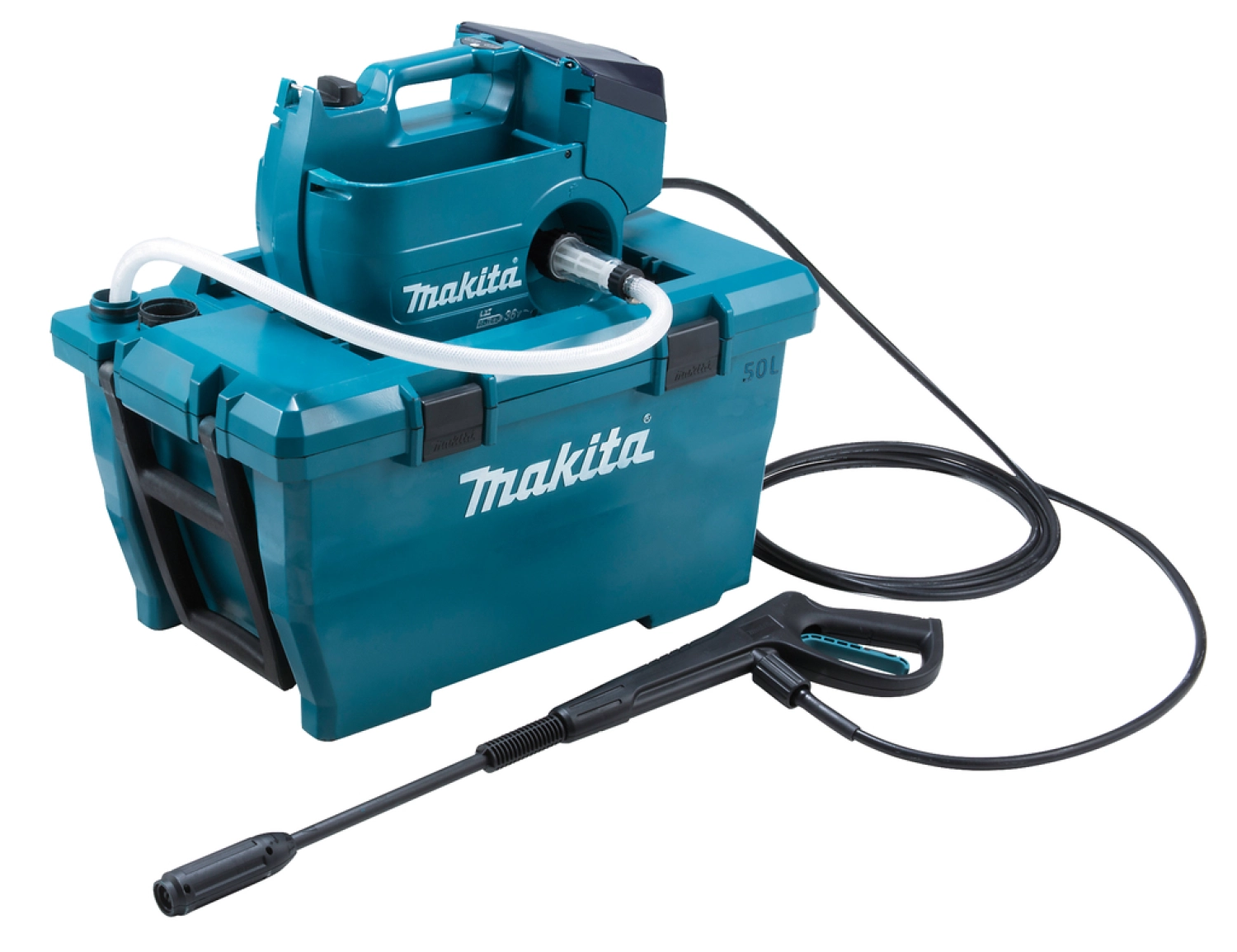 Makita DHW080PT2 LXT 2x18V Li-Ion accu hogedrukreiniger set (2x 5,0Ah) in koffer - 80bar - koolborstelloos-image