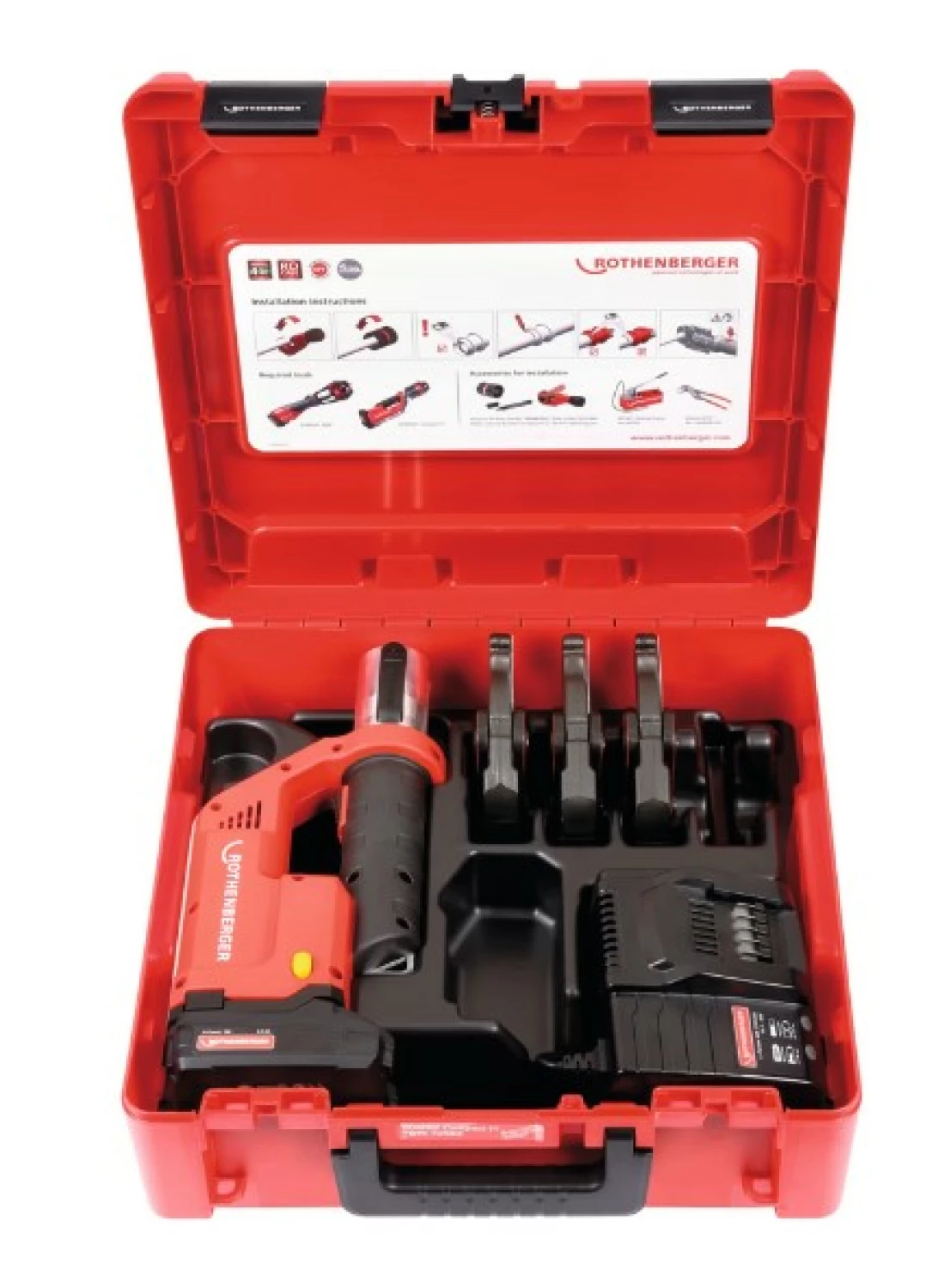 Rothenberger Romax Compact TT 18V Li-ion accuperstang set (1x 2.0Ah accu) incl. SV15-22-28 persbekken in koffer-image