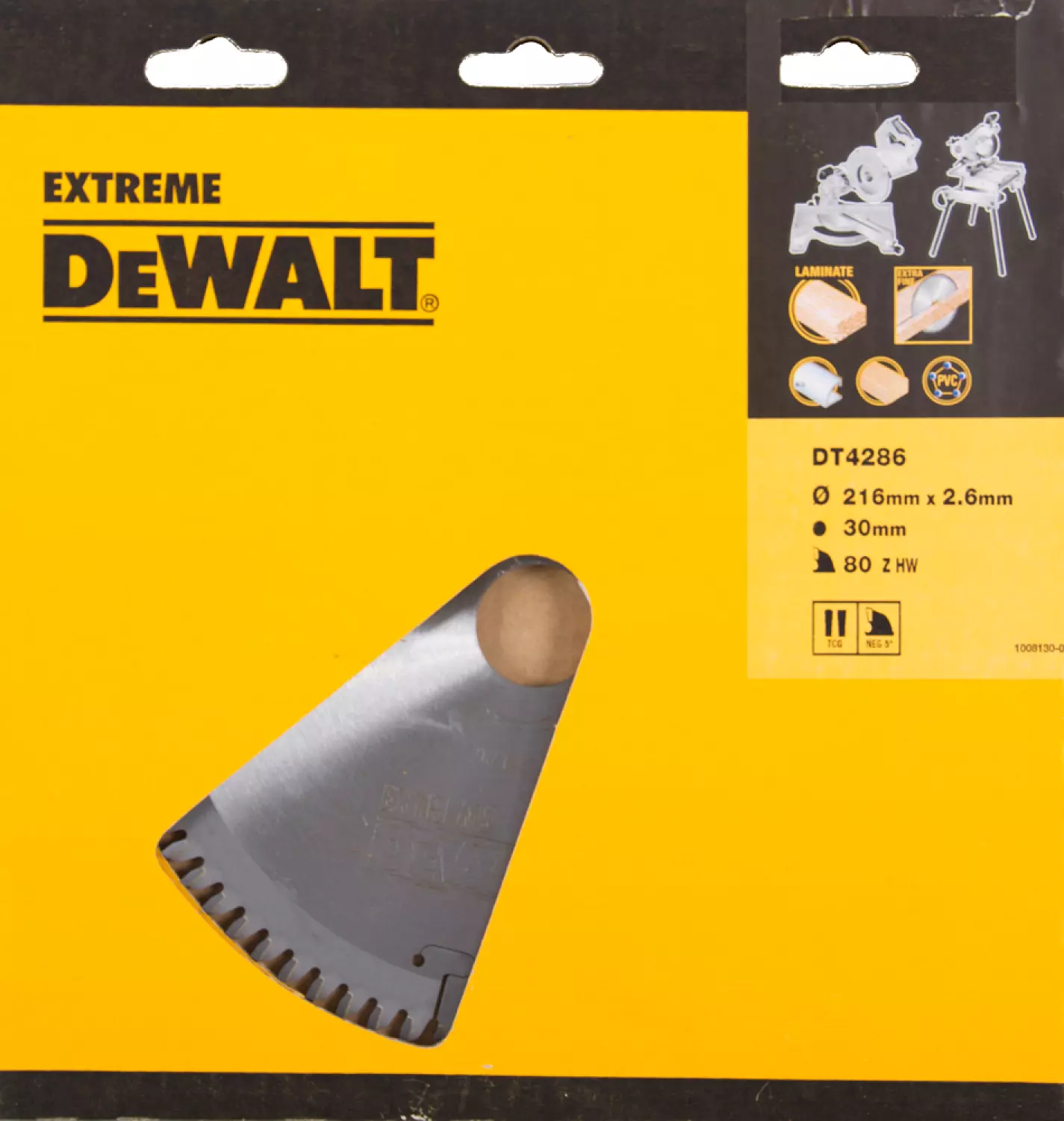 DeWALT DT4286 Extreme Cirkelzaagblad - 216 x 30 x 80T - Hout / Laminaat / MDF/ Aluminium-image