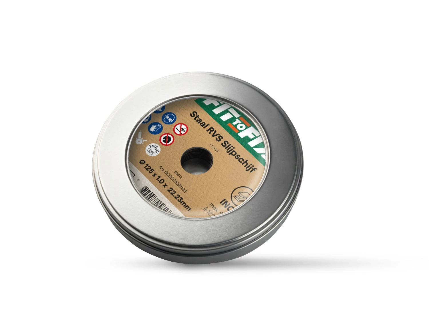 Fit-to-Fix Staal RVS Slijpschijf - 125mm - 10st in blik-image