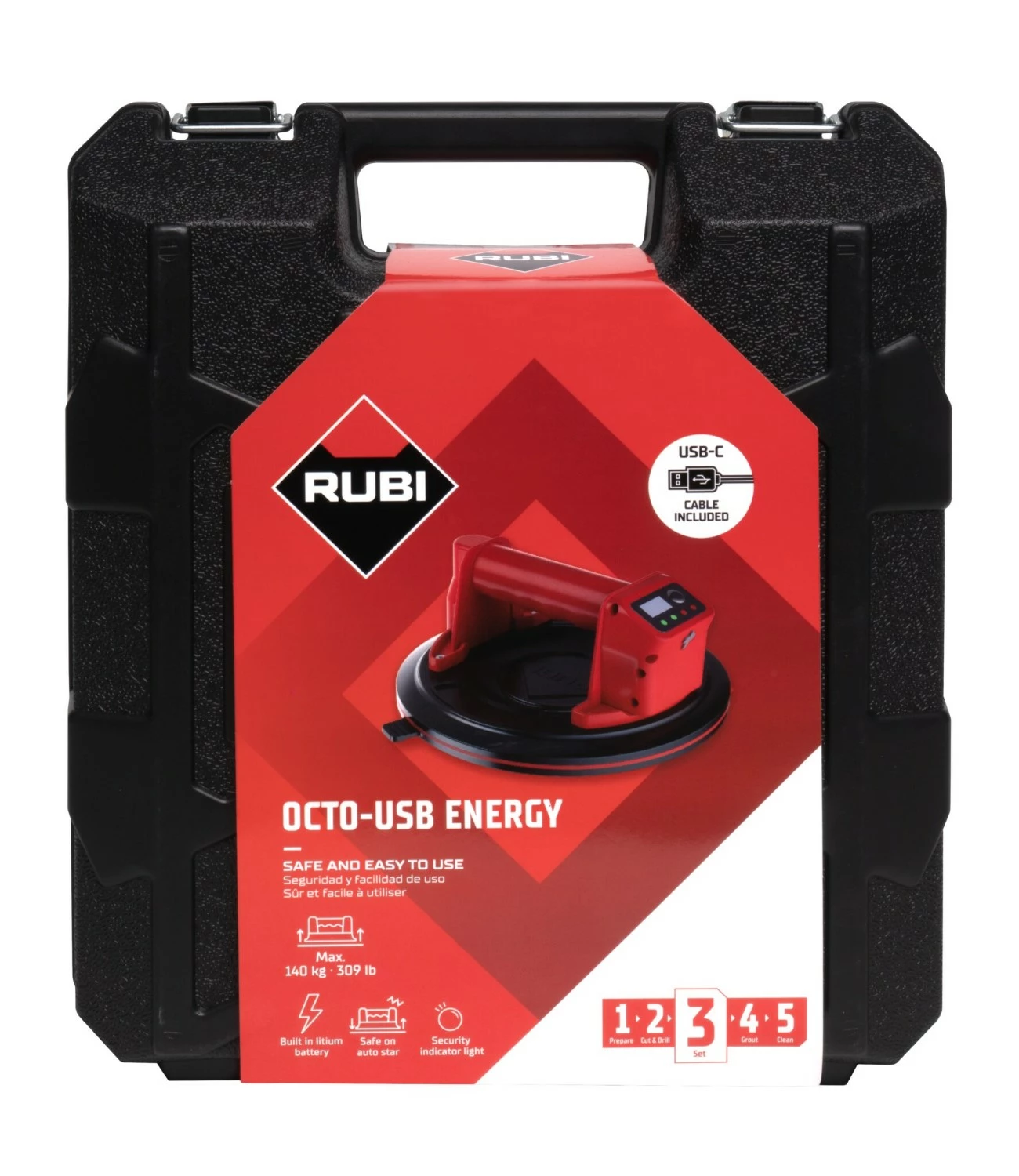 Rubi Octo-USB Support d'énergie pour carrelage - 3.7V - 140kg-image