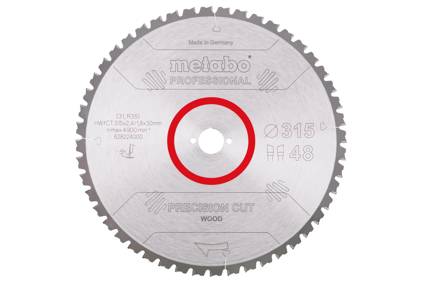 Metabo 628224000 Precision Cut Lame de scie circulaire - 315 x 30 x 48T - Bois-image