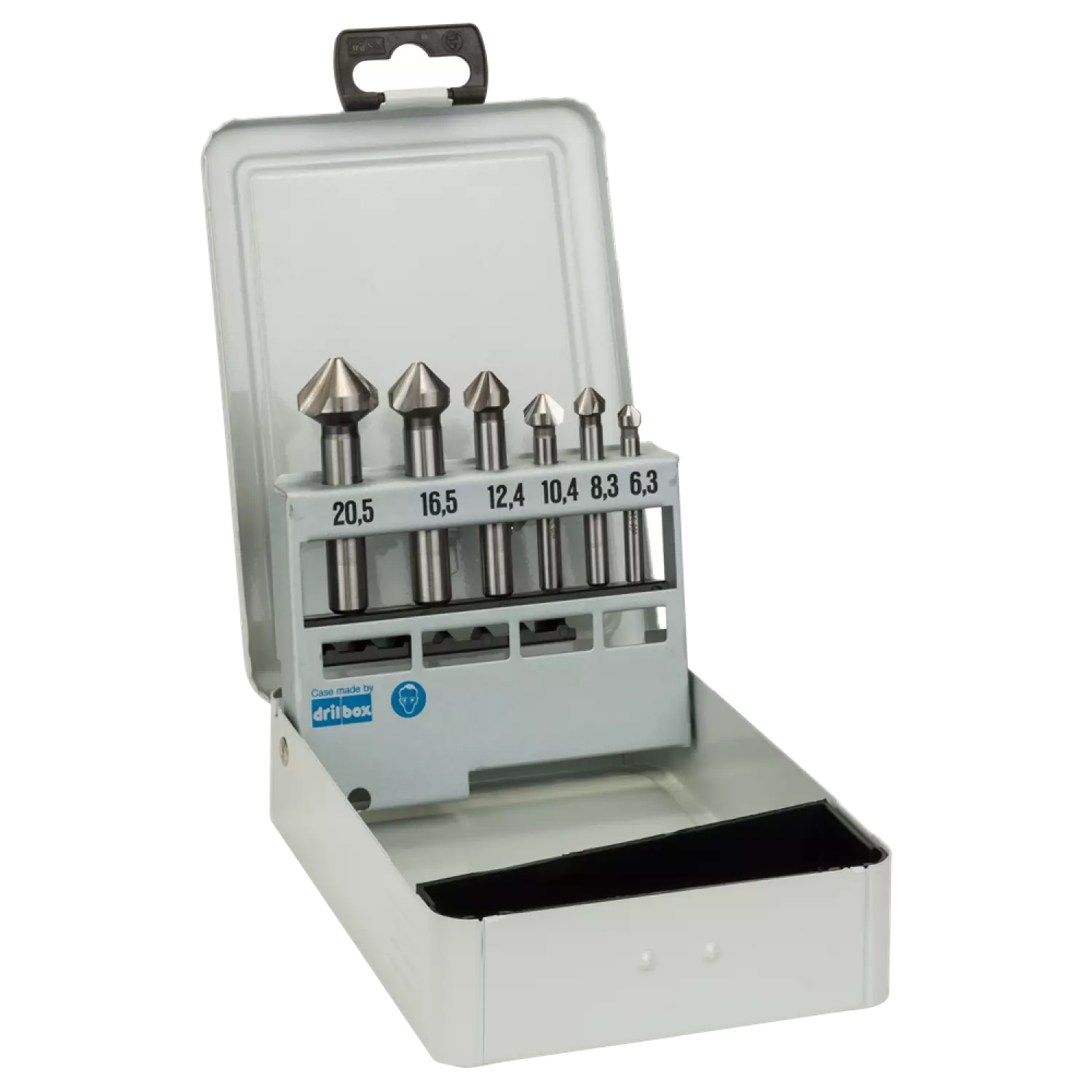 Bosch 2608597527 - Set 6 pièces fraise coniques à lamer 45; 63 mm, 5-10 mm, 6,3; 8,3; 10,4; 12,4; 16,5; 20,5 mm-image