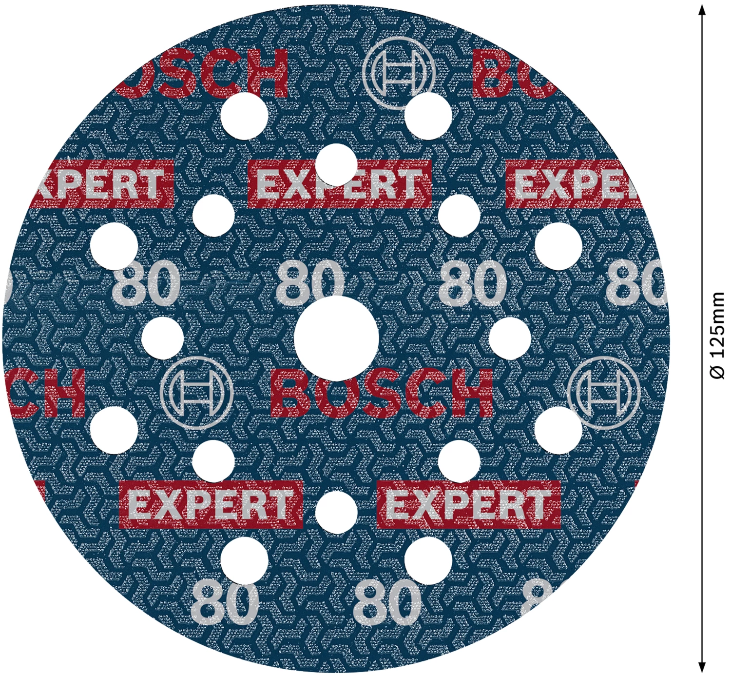 Bosch 2608902409 Disque abrasif EXPERT O780 avec support film - 125 mm - K80 (50 pièces)