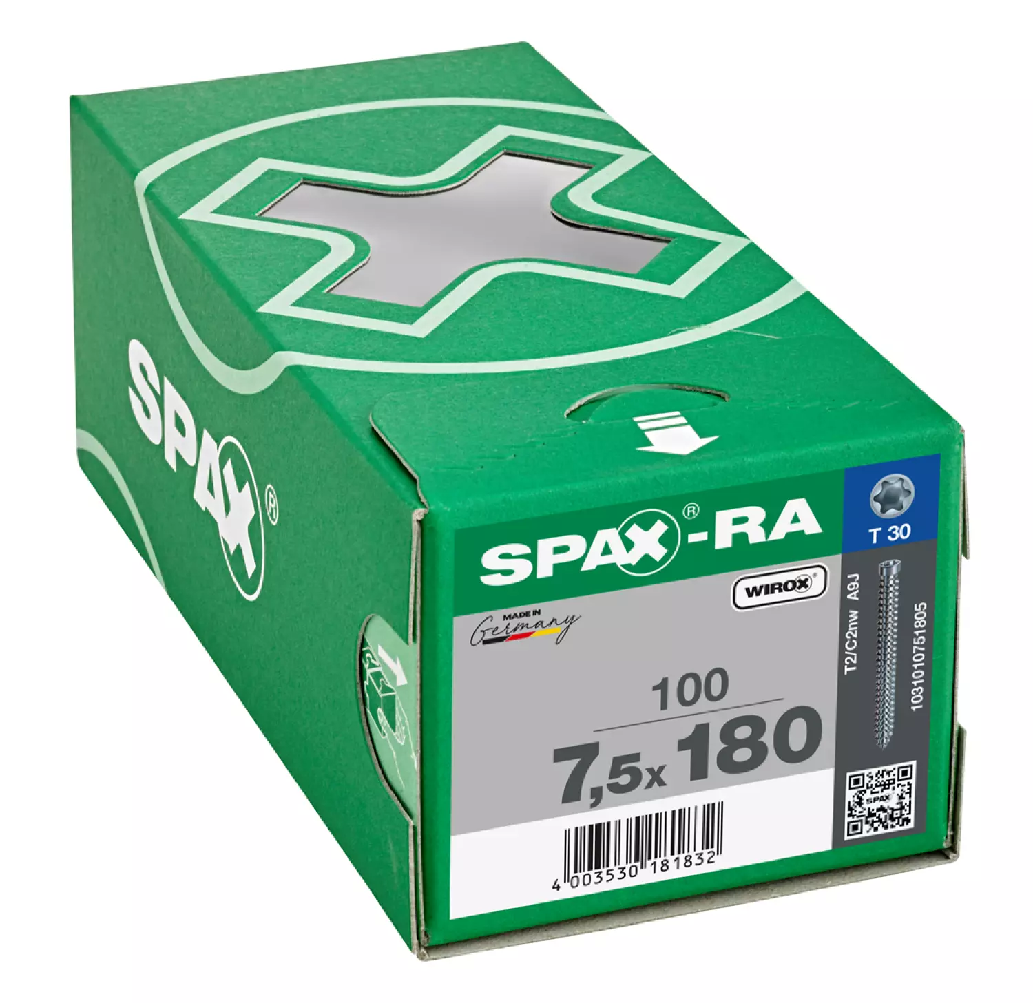 SPAX Kozijnschroeven cilinderkop - voldraad - T30 - 7.5x180 mm (100st)-image