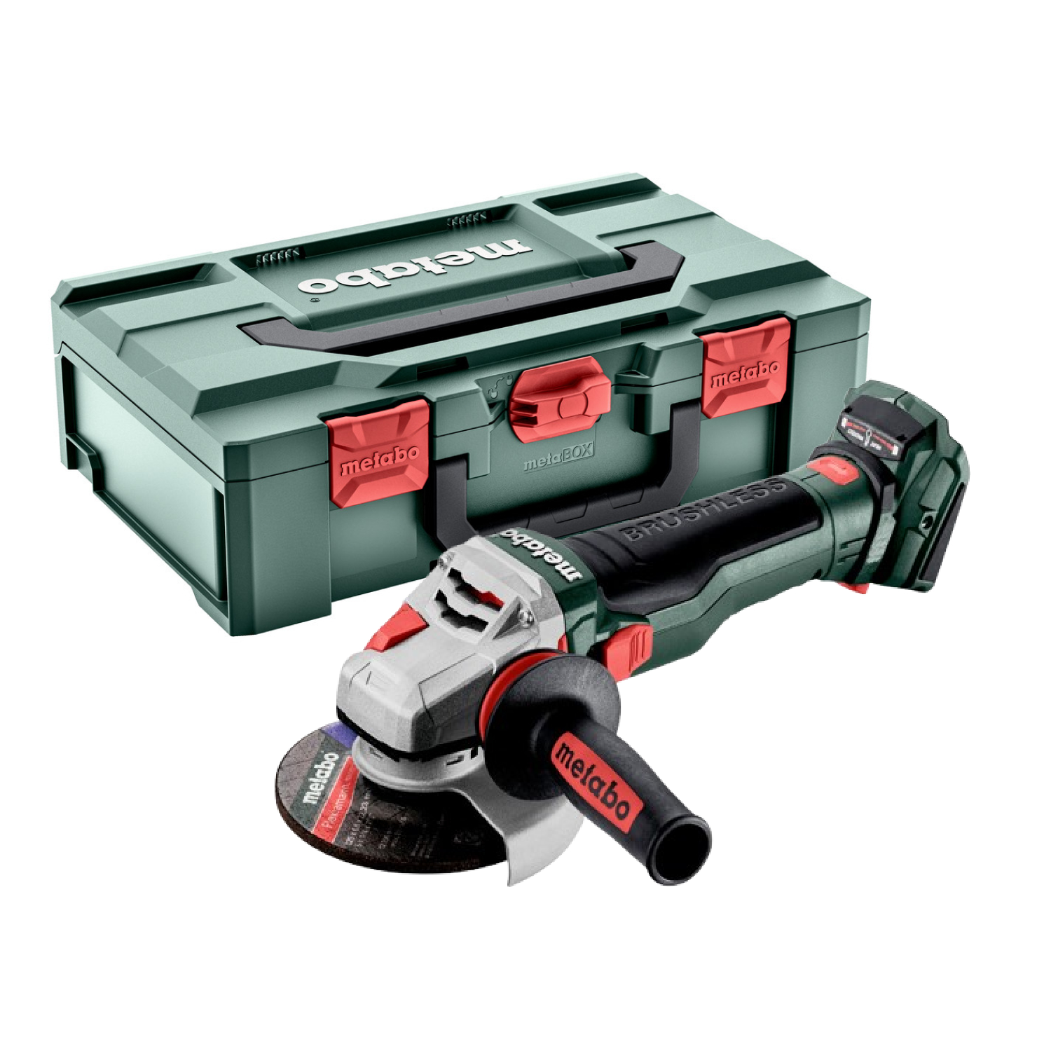 Metabo WB 18 LTX BL 15-125 18V Quick Li-Ion accu haakse slijper body in Metabox - 125mm-image