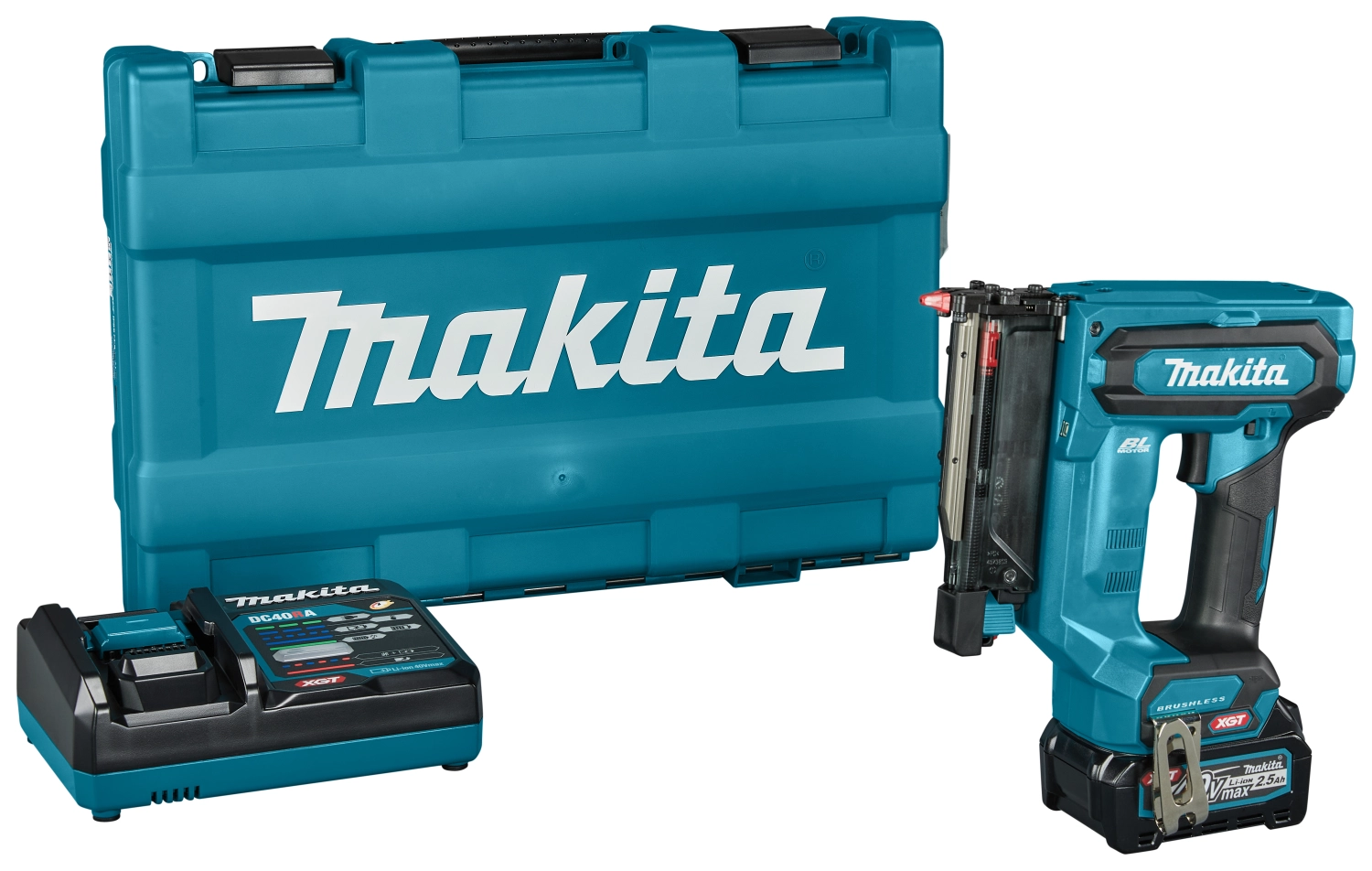 Makita PT001GD101 40V Max Li-Ion accu pintacker set (1x 2,5Ah) in koffer - 23GA - 15-35mm-image