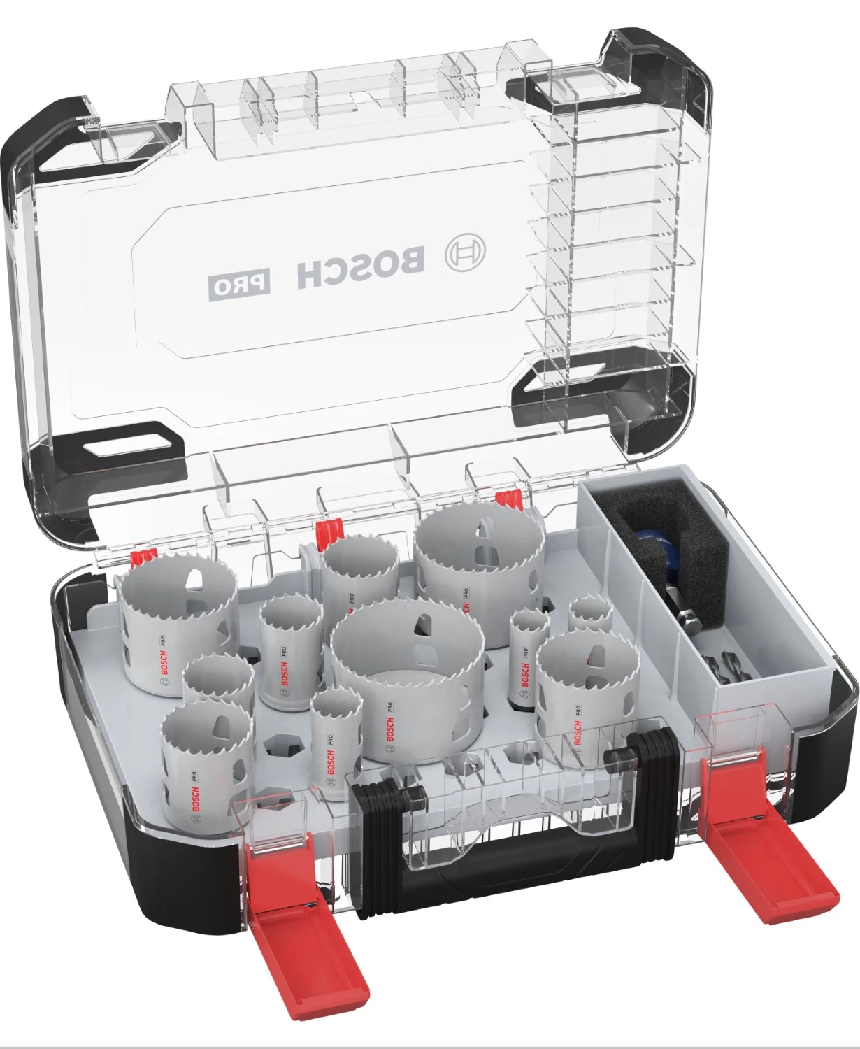 Bosch 061599767A PRO Jeu de 14 forets trépans Powerchange - Bois et métal - 20, 22, 25, 32, 35, 40, 44, 51, 60, 68, 76 mm-image