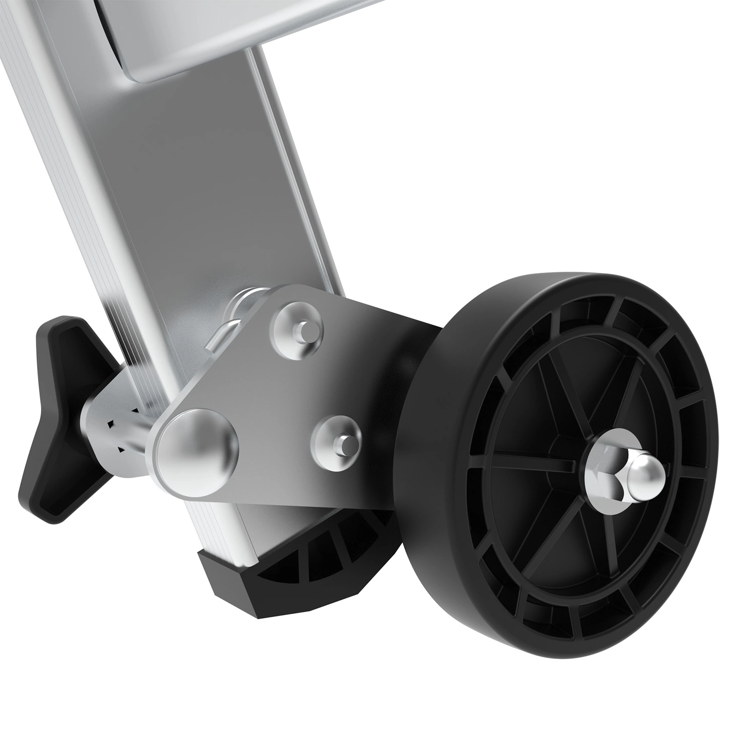 Little Jumbo 1702274304 Trekker Escabeau - Simple - Aluminium - 1 x 4 marches - max. hauteur de travail 2,9m - roues