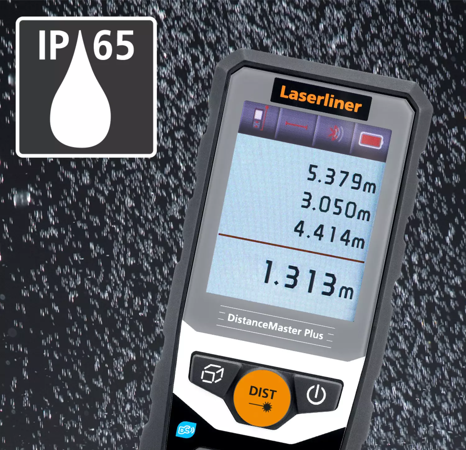 Laserliner Distancemaster Plus 80 Télémètre dans un étui - 80 m - rouge - Bluetooth - IP65-image