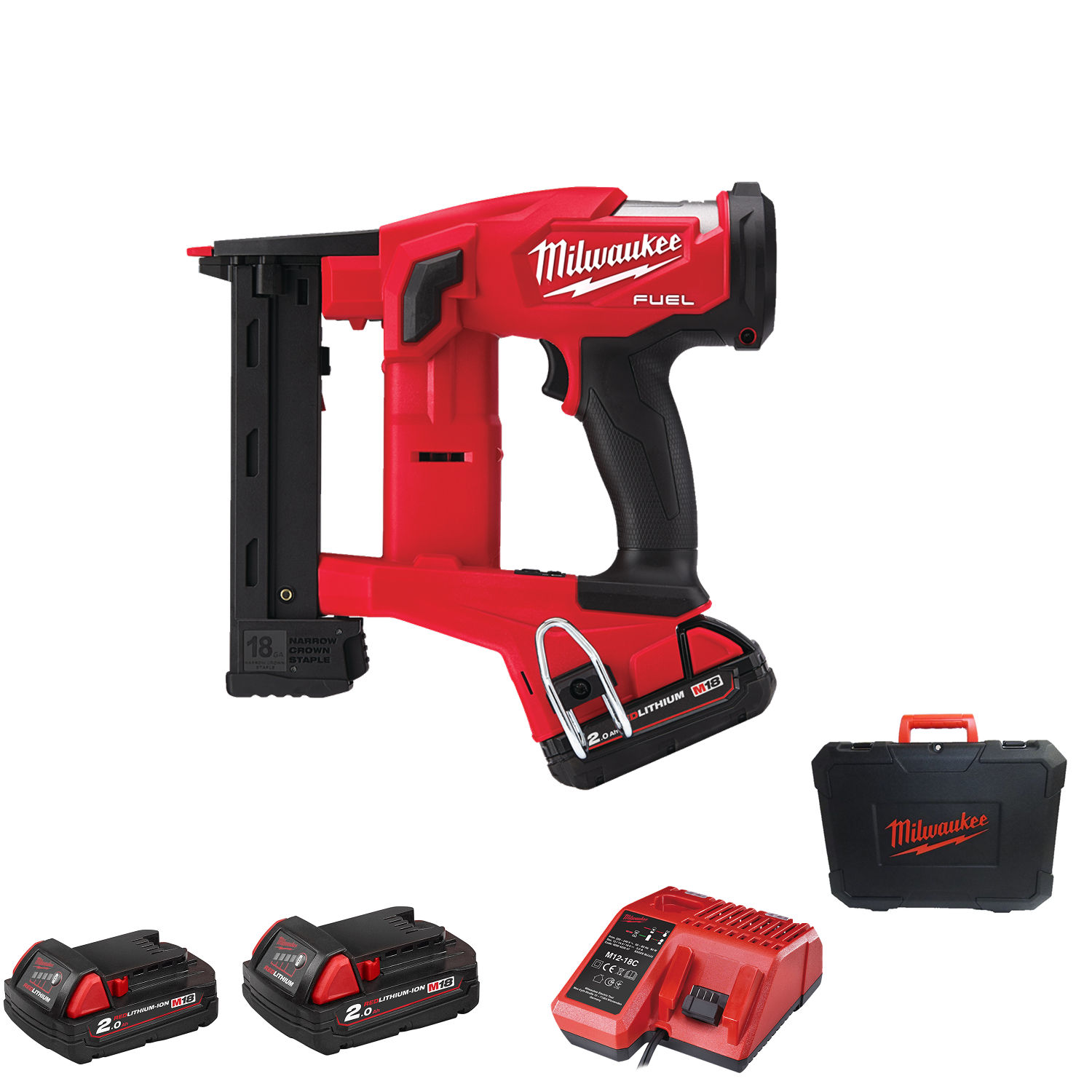 Milwaukee M18 FNCS18GS-202X 18V Li-Ion accu niettacker set (2x 2.0Ah accu) in HD Box - 9.5/38mm-image