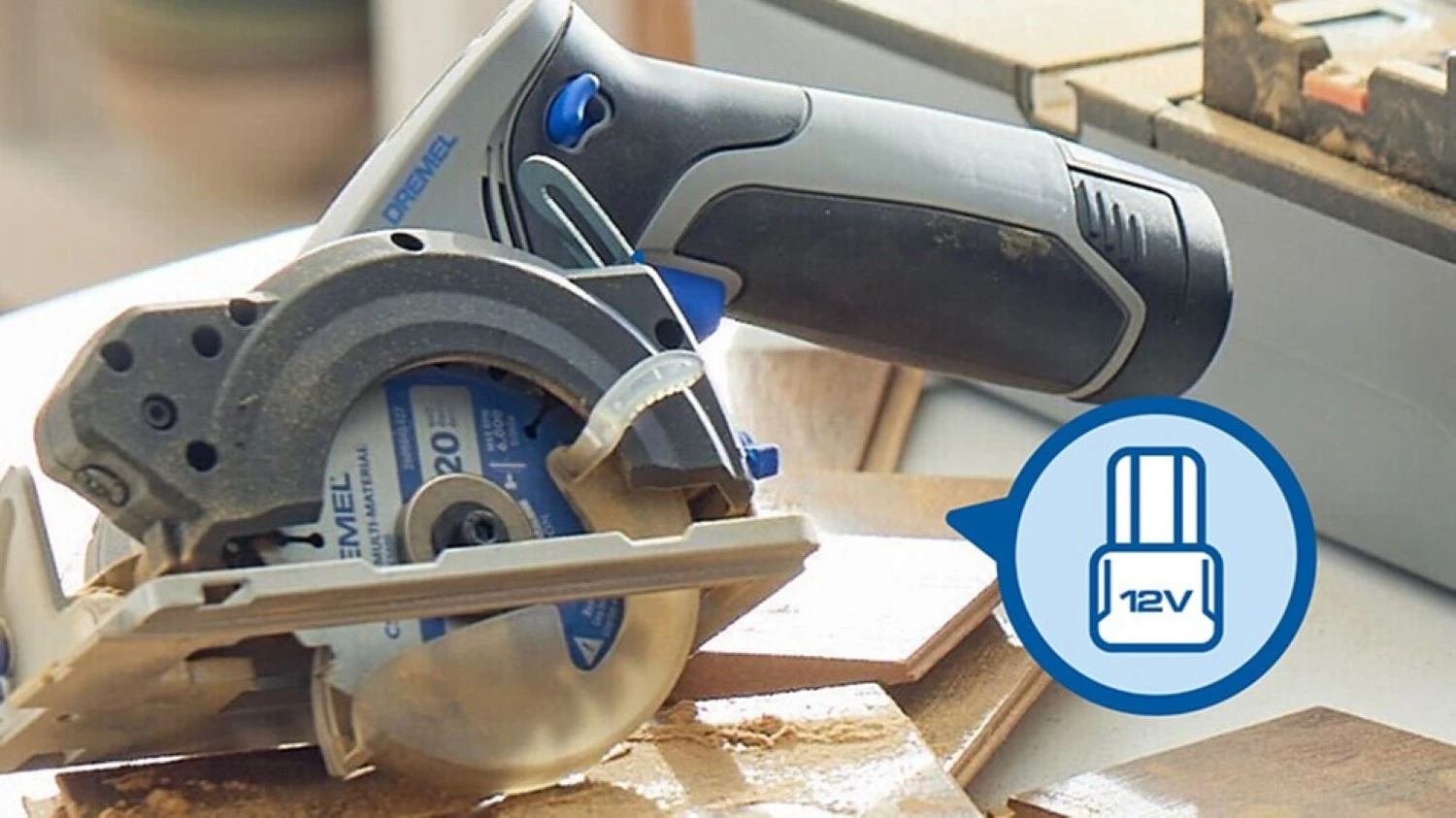 Dremel CS12V-SC1 12 V batterie Blueprint station de sciage portable (1x 2,0 Ah) dans un coffret-image